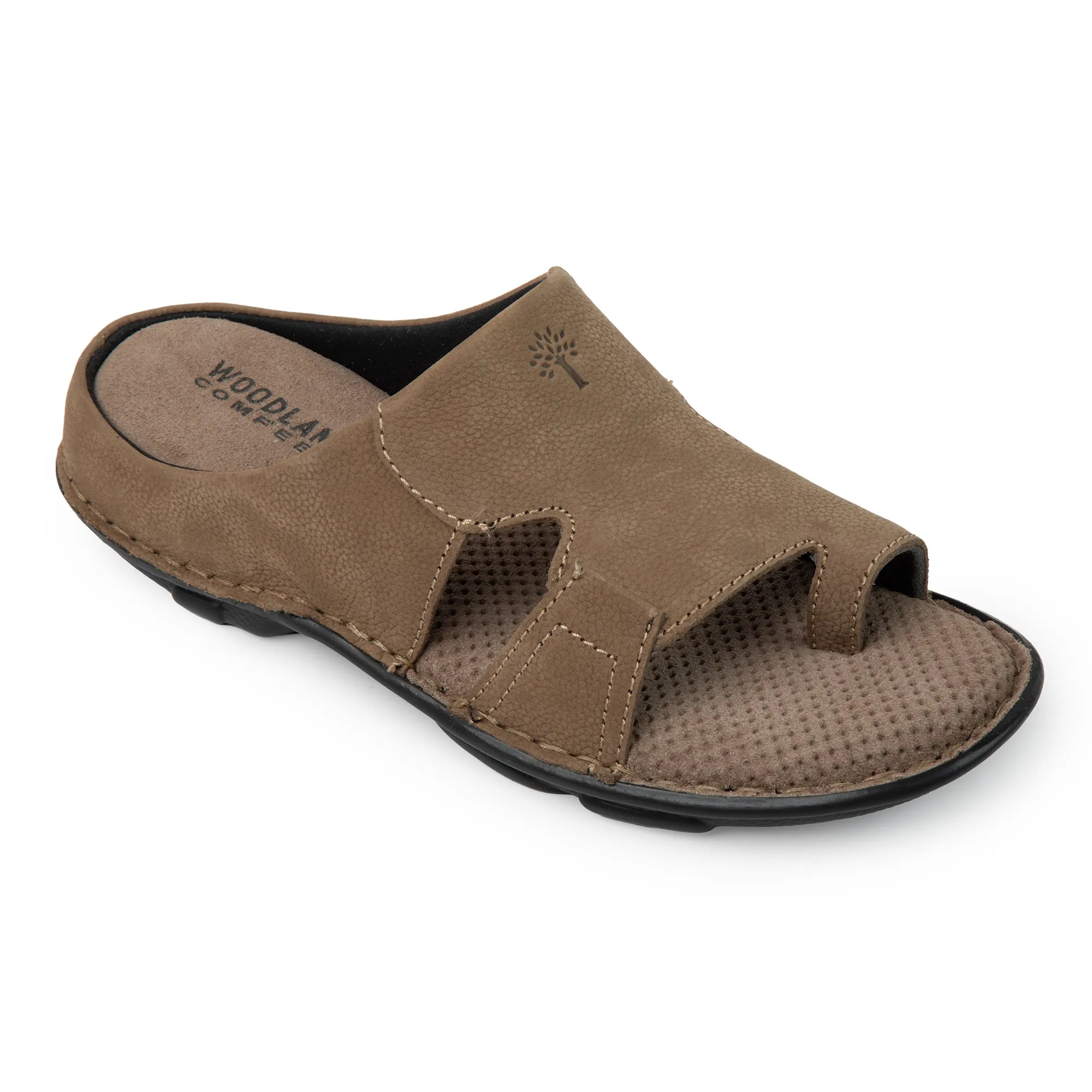 Men Dkhaki Nubuk Print Casual Slippers - Thumbnail 13
