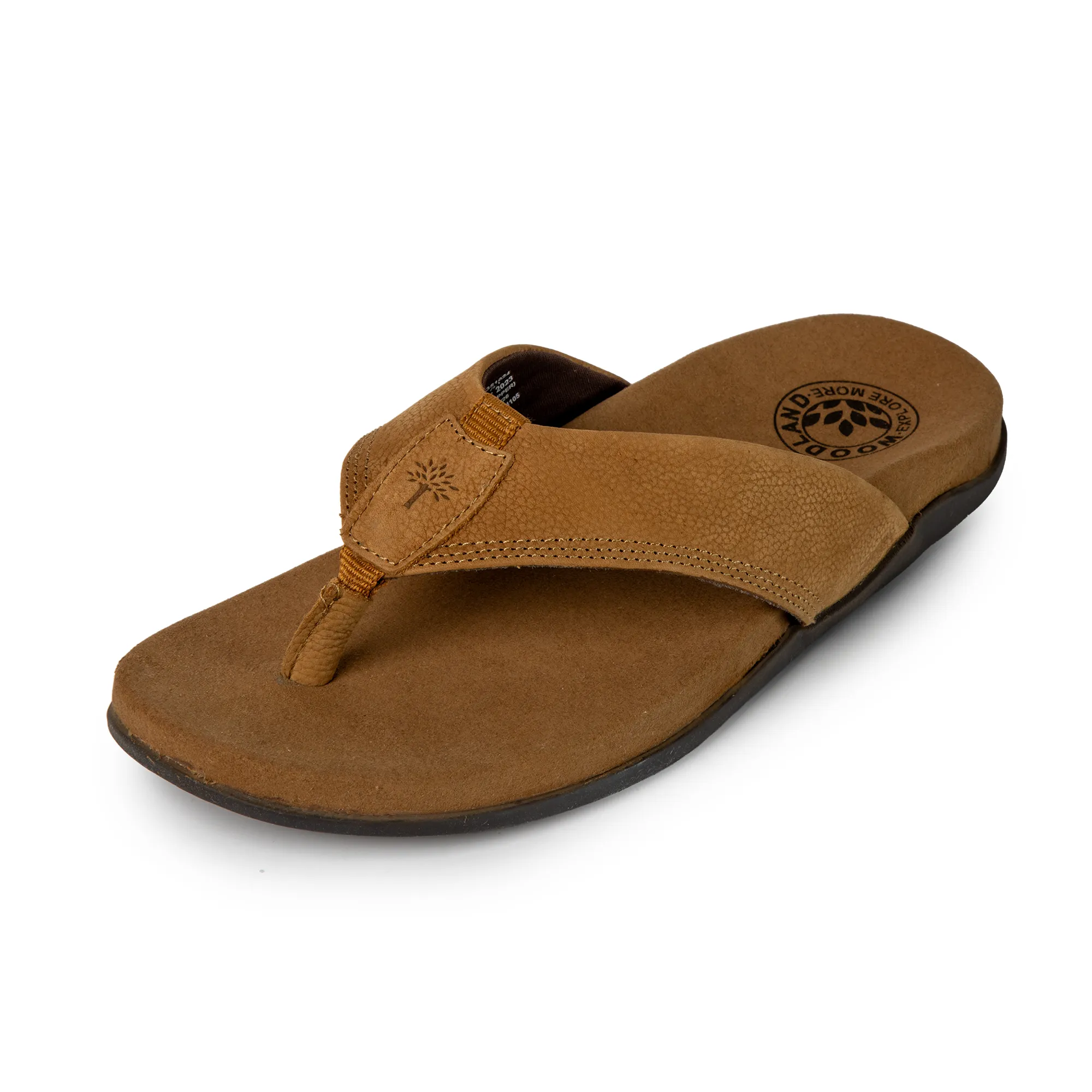 Woodland Men Camel Nubuk Print Slippers - Thumbnail 12