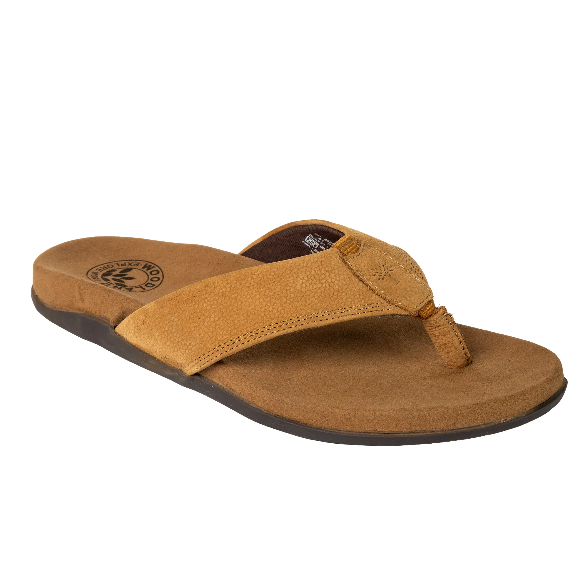 Woodland Men Camel Nubuk Print Slippers - Thumbnail 13