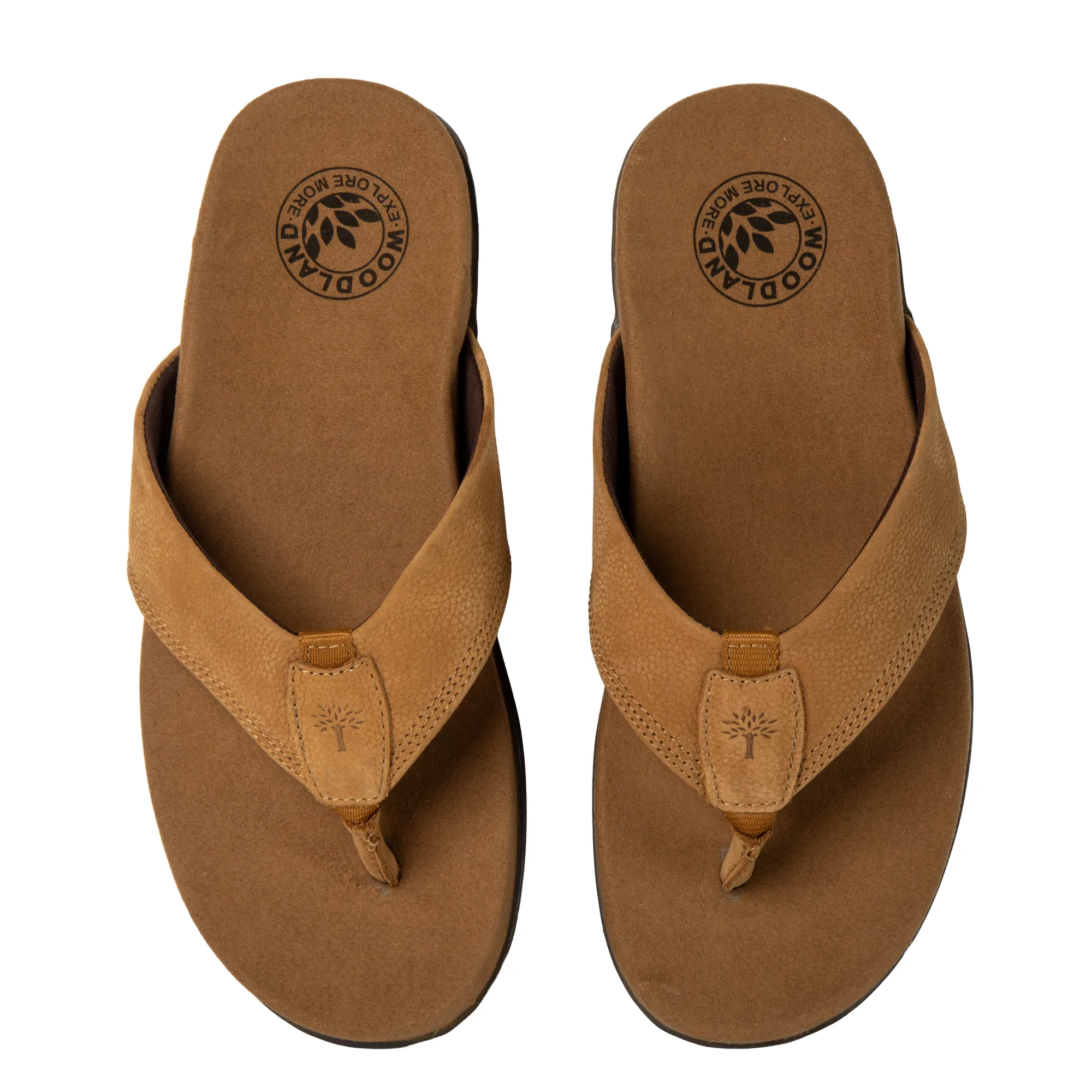 Woodland Men Camel Nubuk Print Slippers - Thumbnail 6