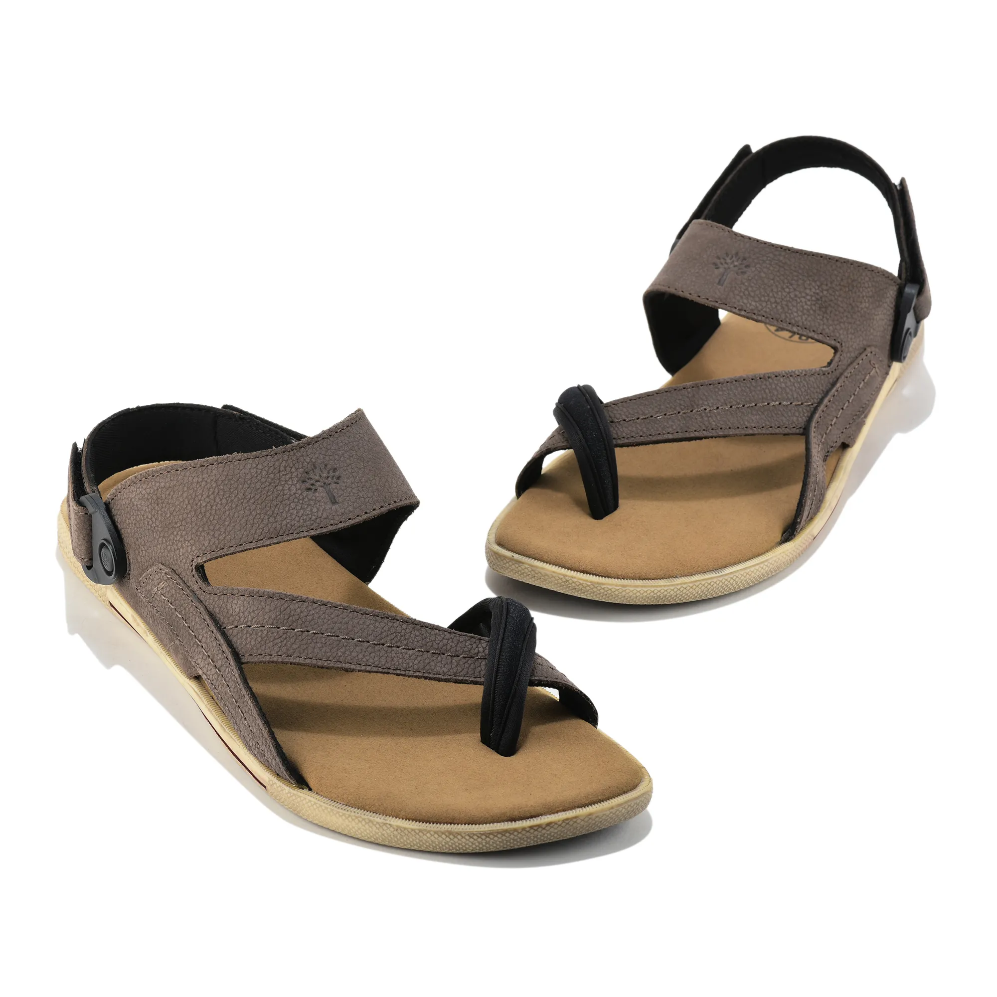 Woodland Men Brown Nubuk Print Comfort Sandal - Thumbnail 4