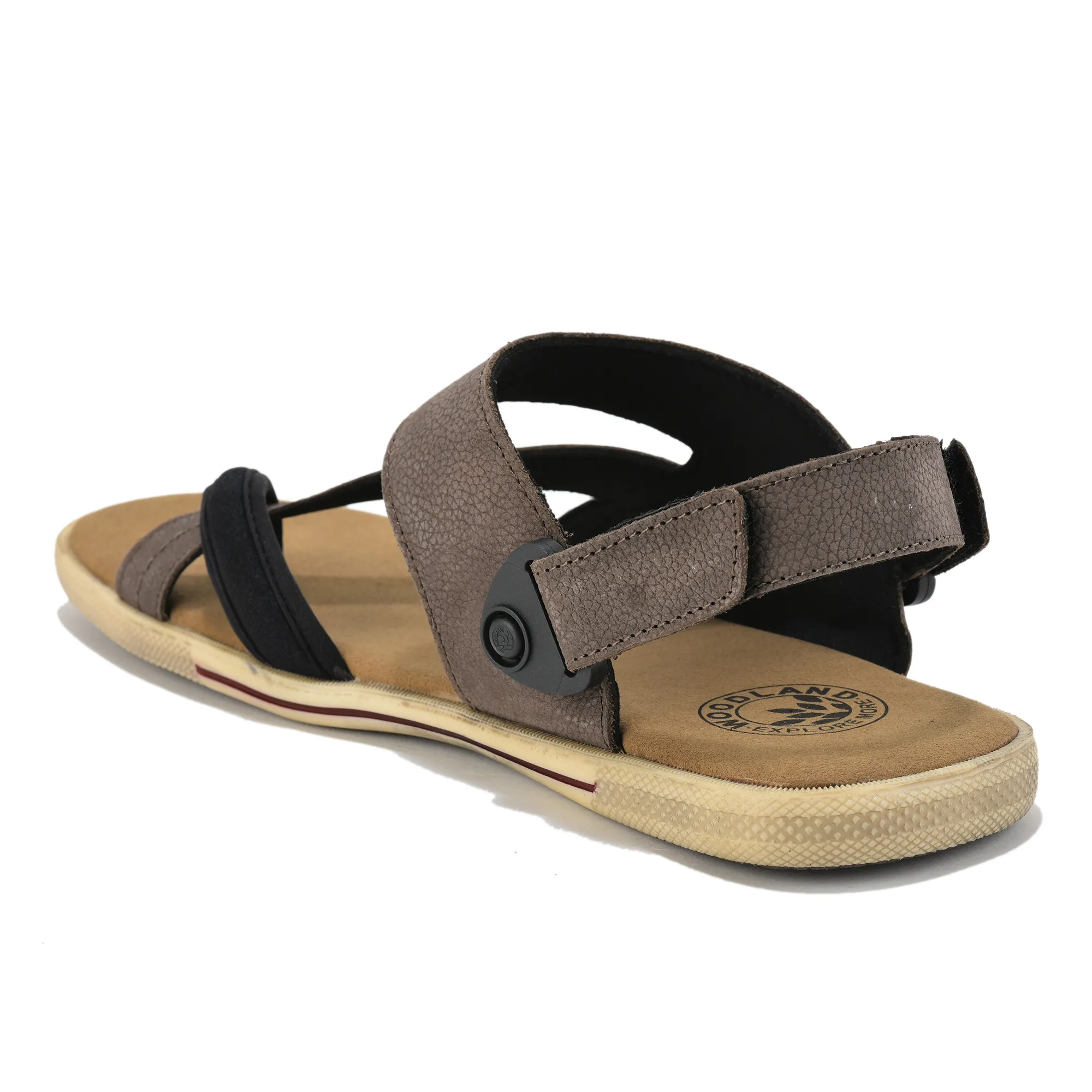 Woodland Men Brown Nubuk Print Comfort Sandal - Thumbnail 7