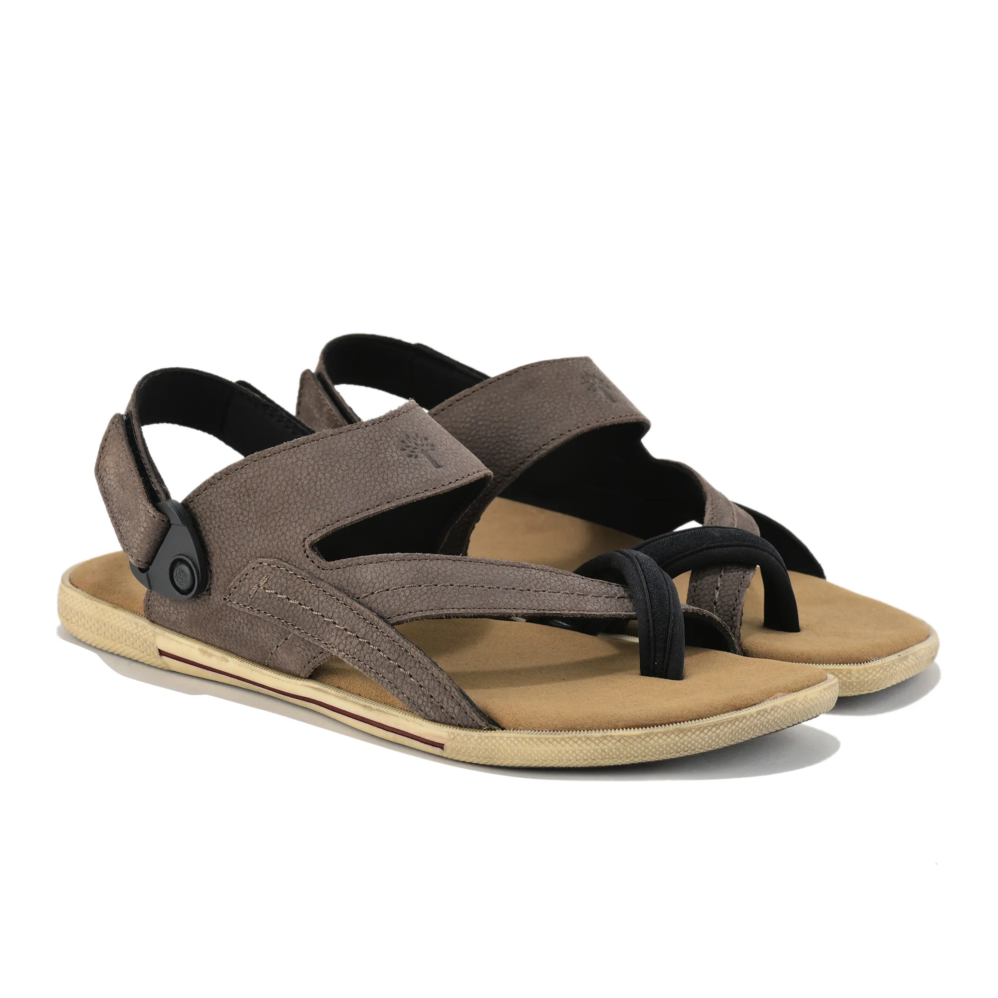Woodland Men Brown Nubuk Print Comfort Sandal - Thumbnail 8