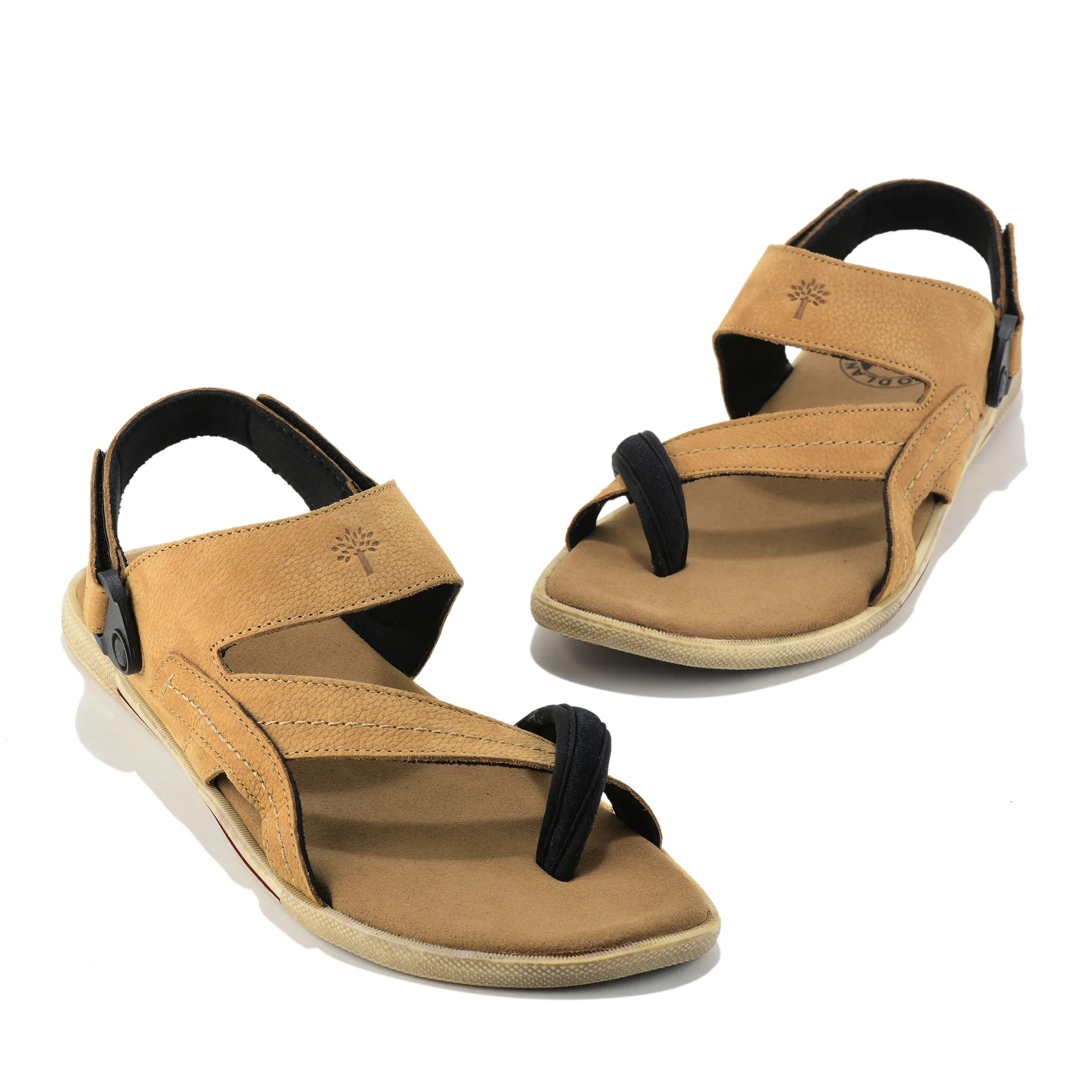Woodland Men Camel Nubuk Print Comfort Sandal - Thumbnail 4