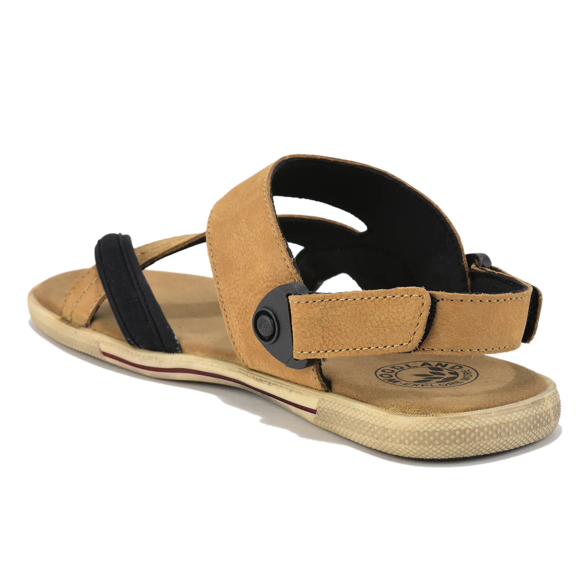 Woodland Men Camel Nubuk Print Comfort Sandal - Thumbnail 7