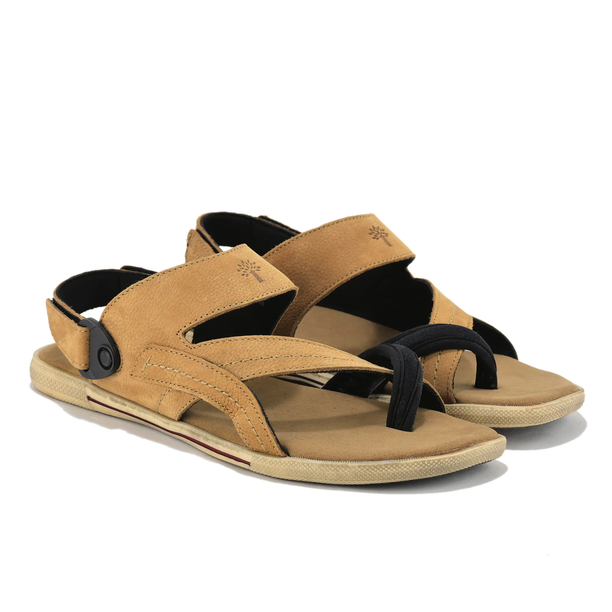 Woodland Men Camel Nubuk Print Comfort Sandal - Thumbnail 8