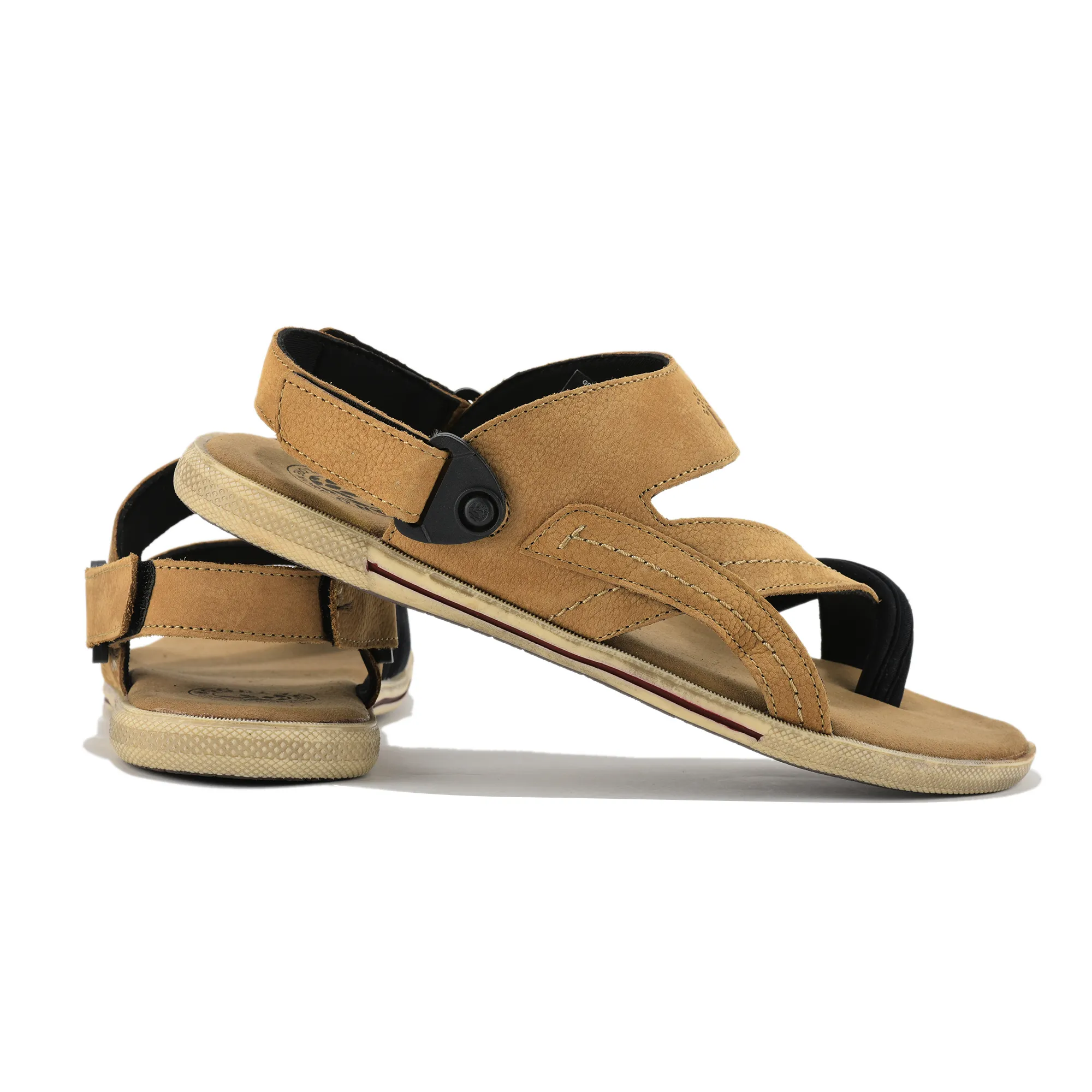 Woodland Men Camel Nubuk Print Comfort Sandal - Thumbnail 10