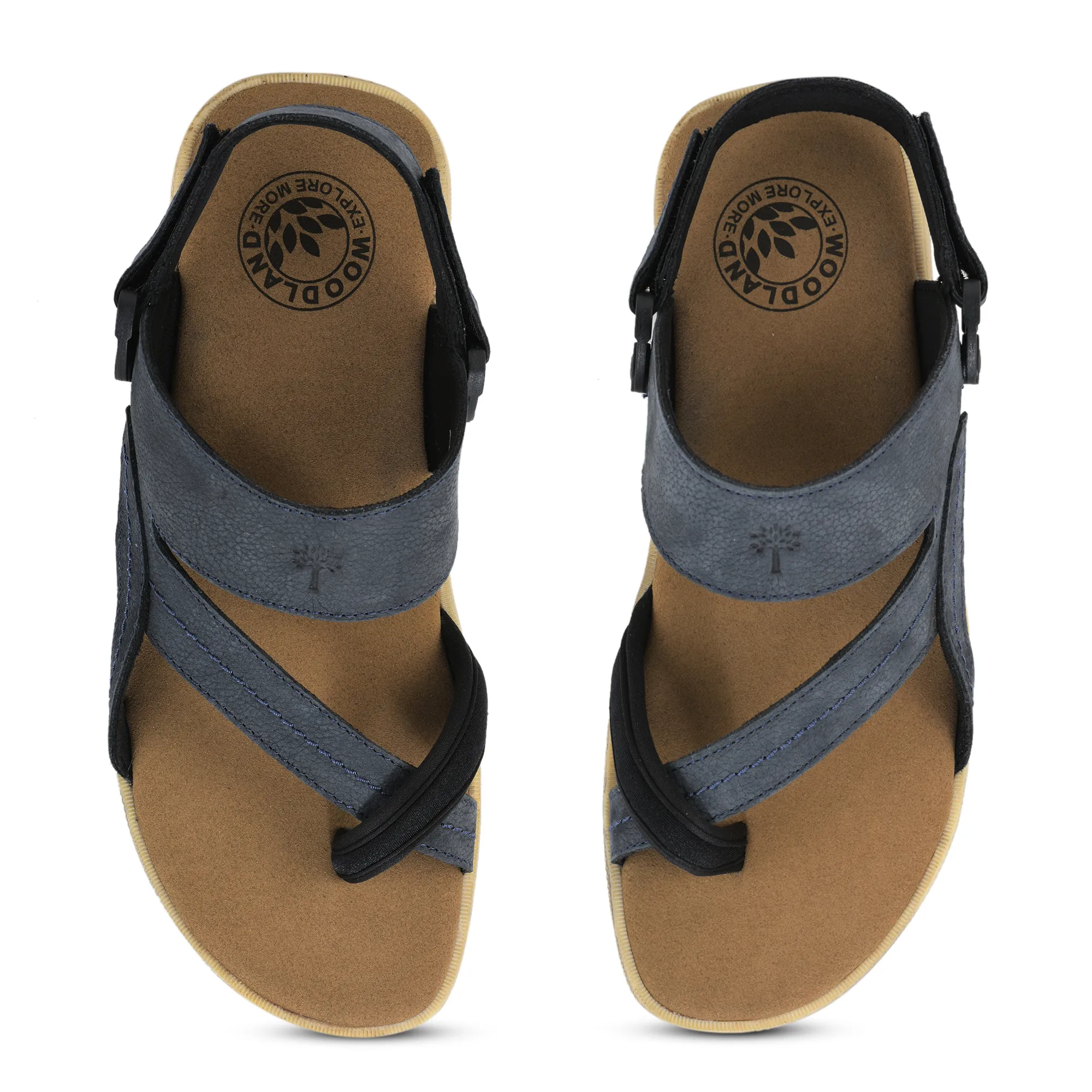 Woodland Men Denim Nubuk Print Comfort Sandal - Thumbnail 5