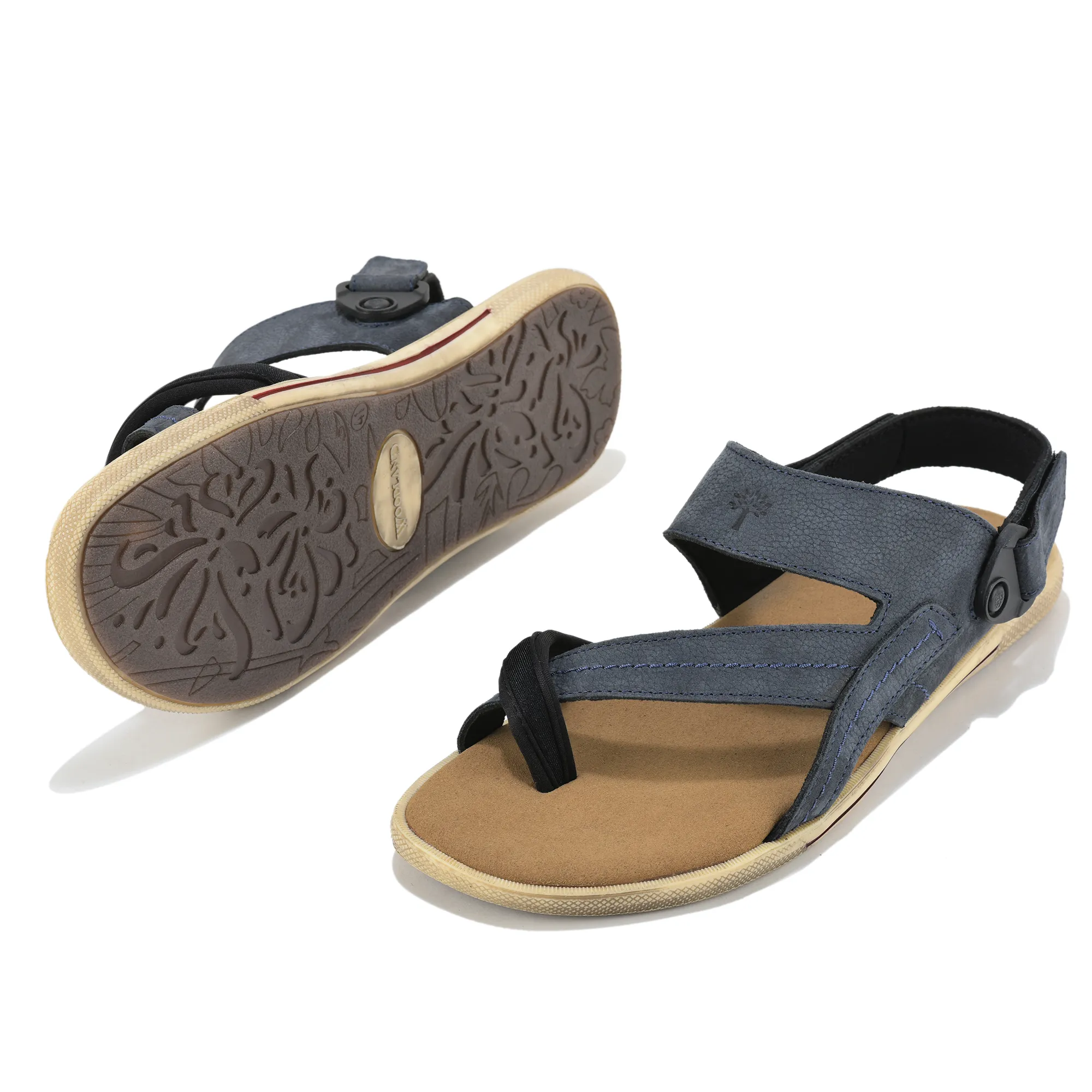 Woodland Men Denim Nubuk Print Comfort Sandal - Thumbnail 6