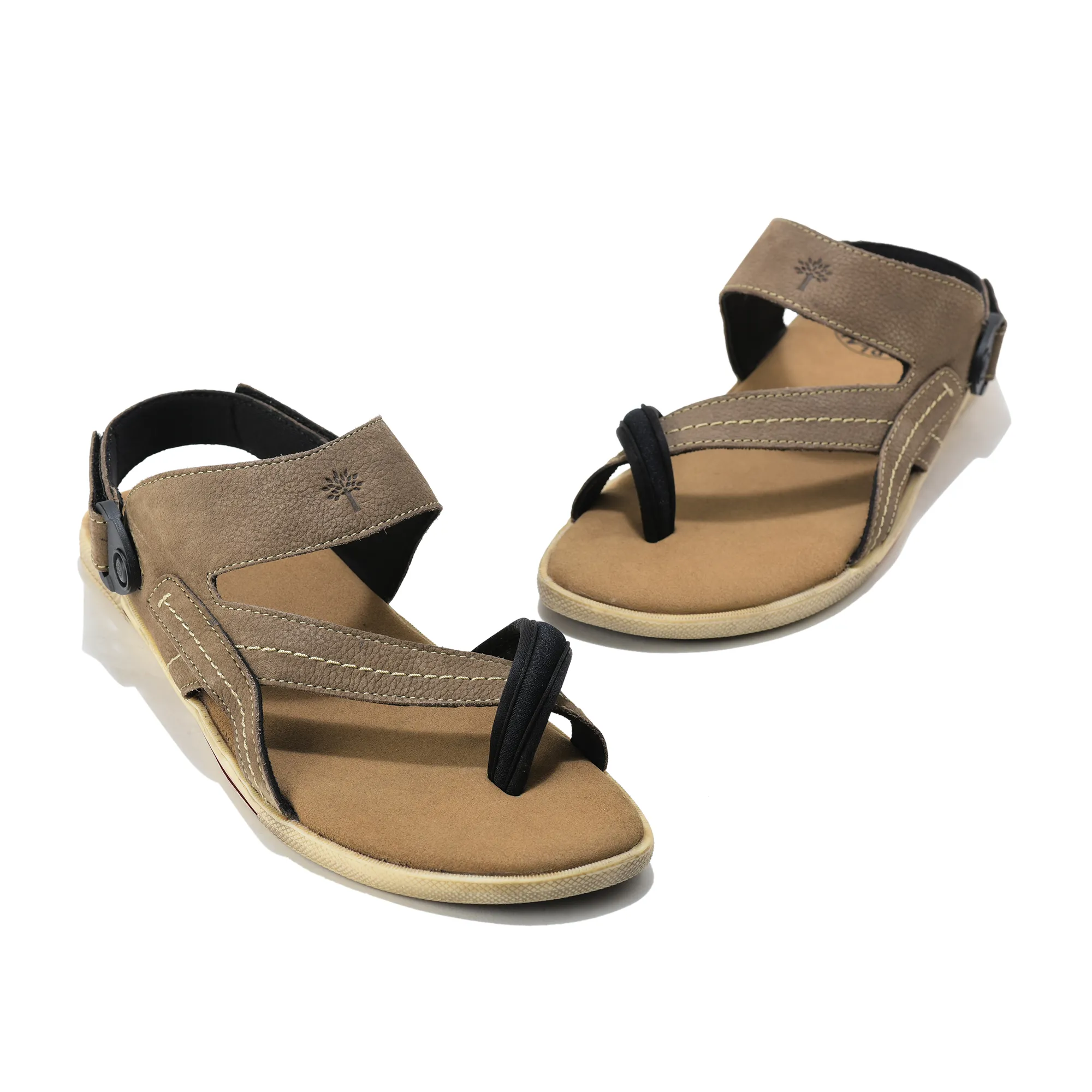 Woodland Men DKhaki Nubuk Print Comfort Sandal - Thumbnail 4