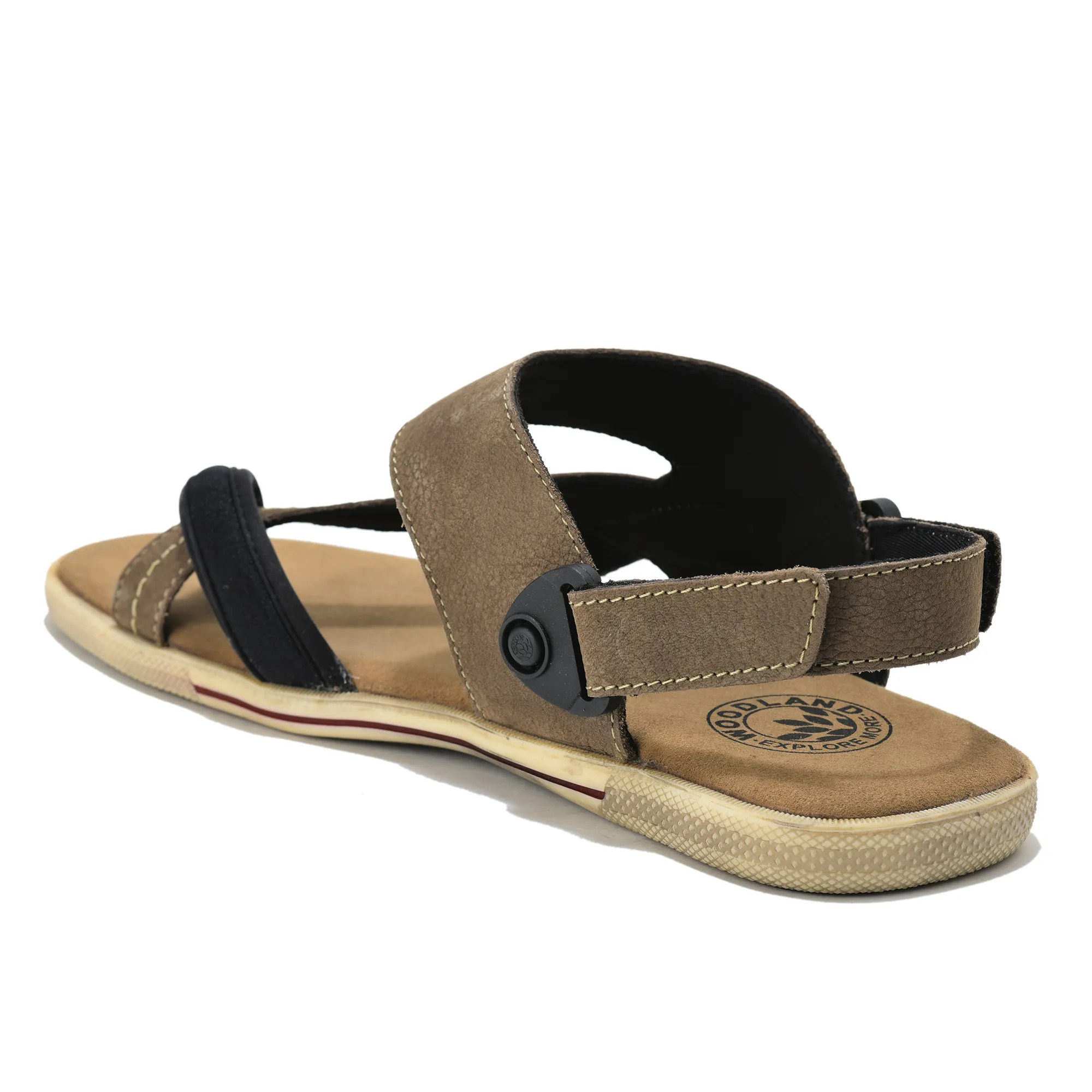 Woodland Men DKhaki Nubuk Print Comfort Sandal - Thumbnail 7