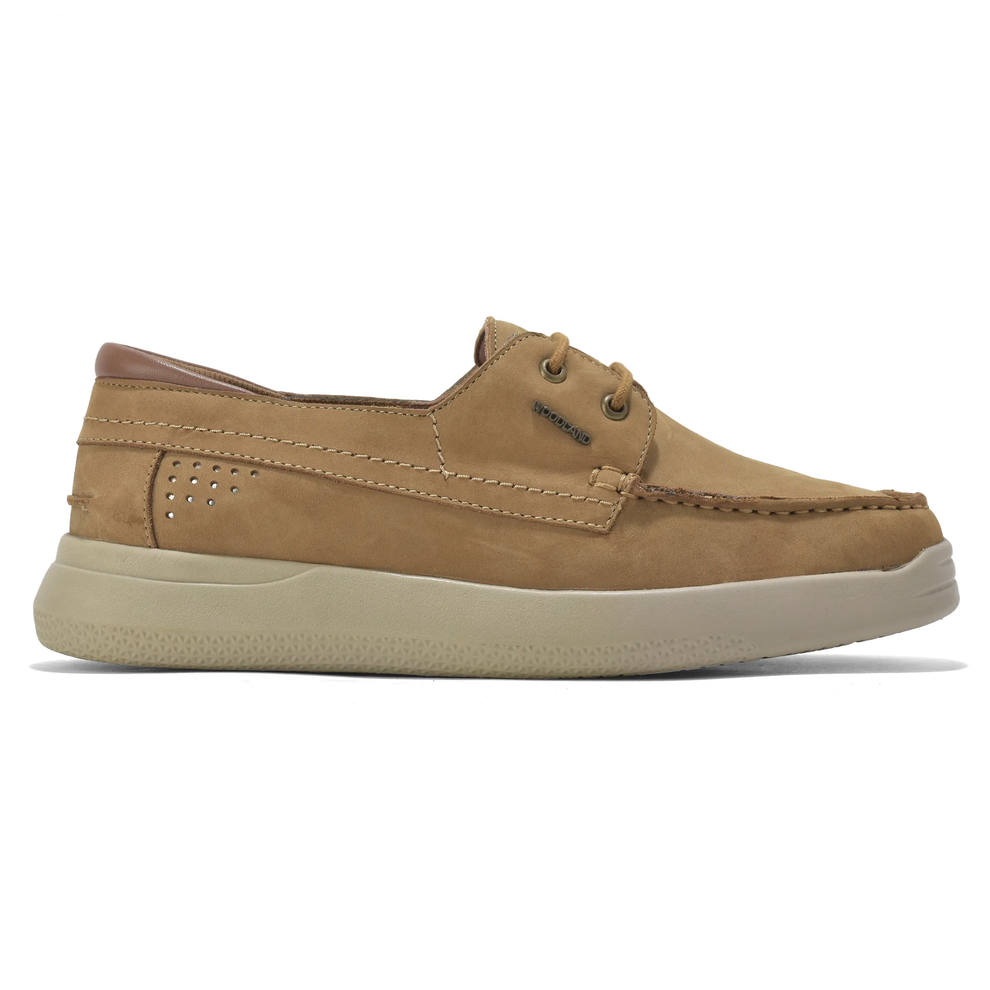 Woodland Camel Nubuk Pathline Casual Lace Shoes - Thumbnail 2