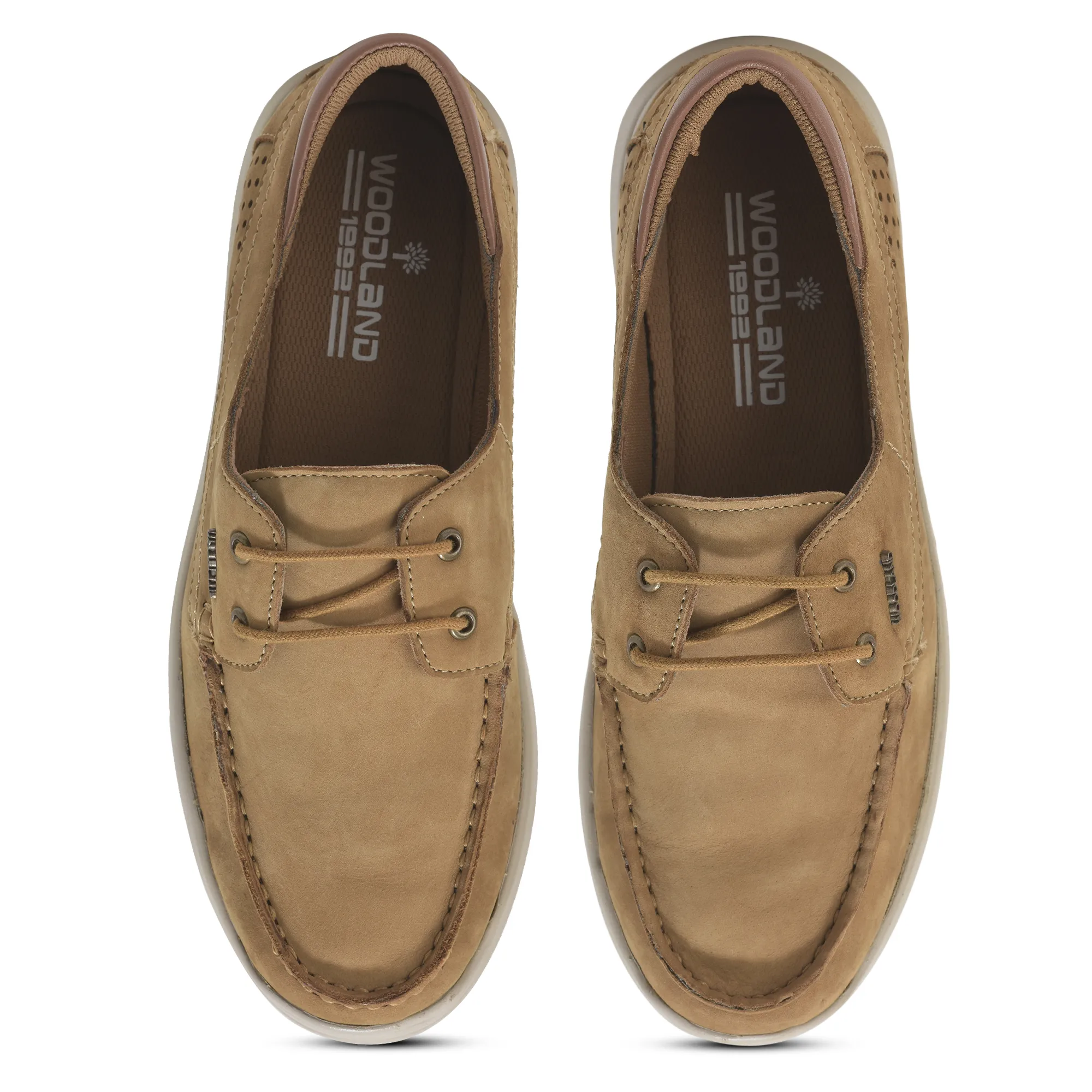 Woodland Camel Nubuk Pathline Casual Lace Shoes - Thumbnail 5