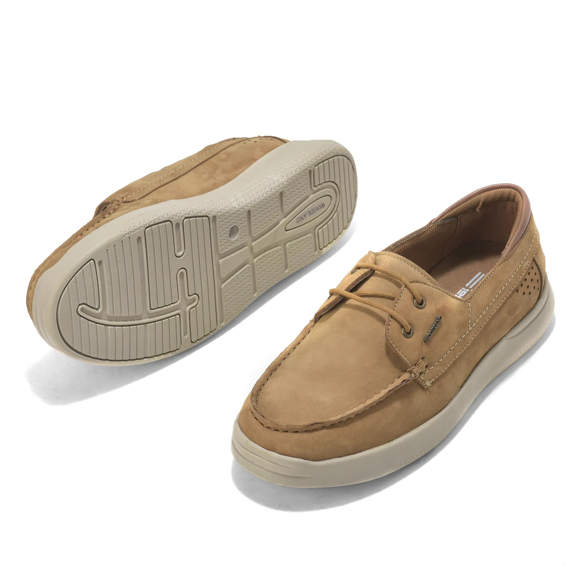 Woodland Camel Nubuk Pathline Casual Lace Shoes - Thumbnail 6