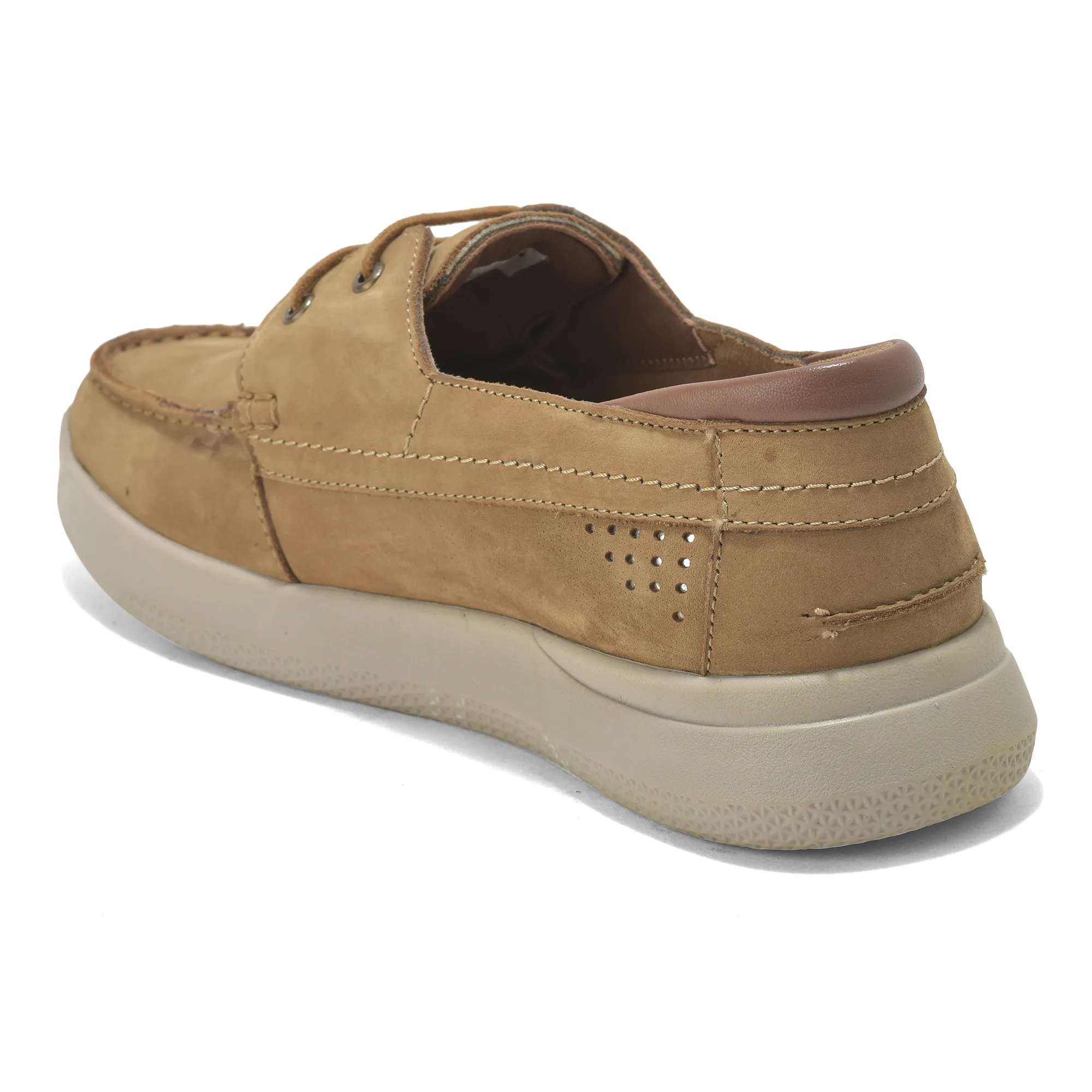 Woodland Camel Nubuk Pathline Casual Lace Shoes - Thumbnail 7