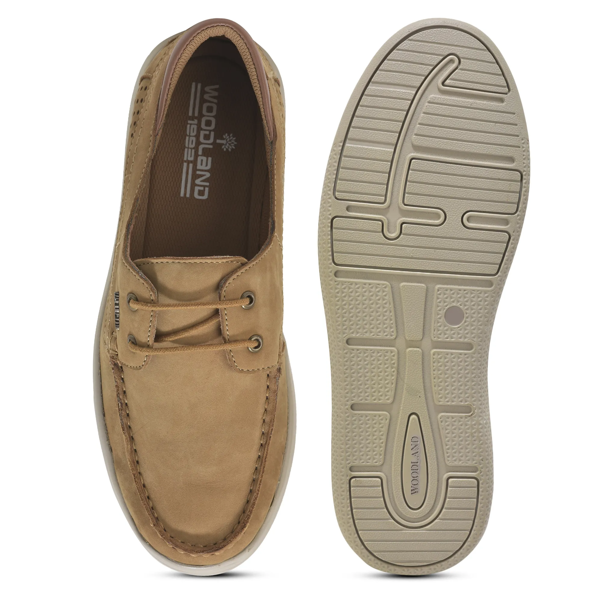 Woodland Camel Nubuk Pathline Casual Lace Shoes - Thumbnail 9