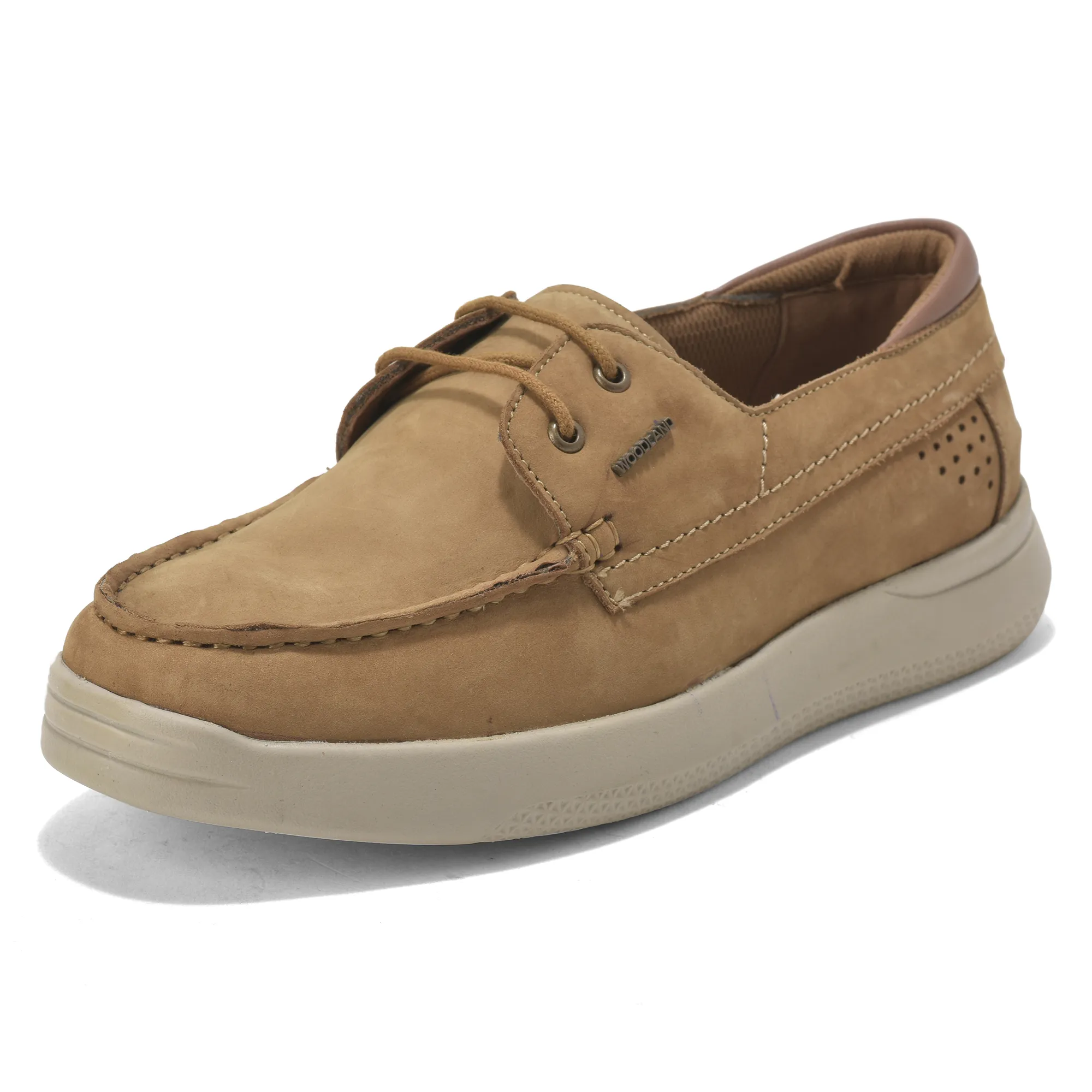 Woodland Camel Nubuk Pathline Casual Lace Shoes - Thumbnail 11