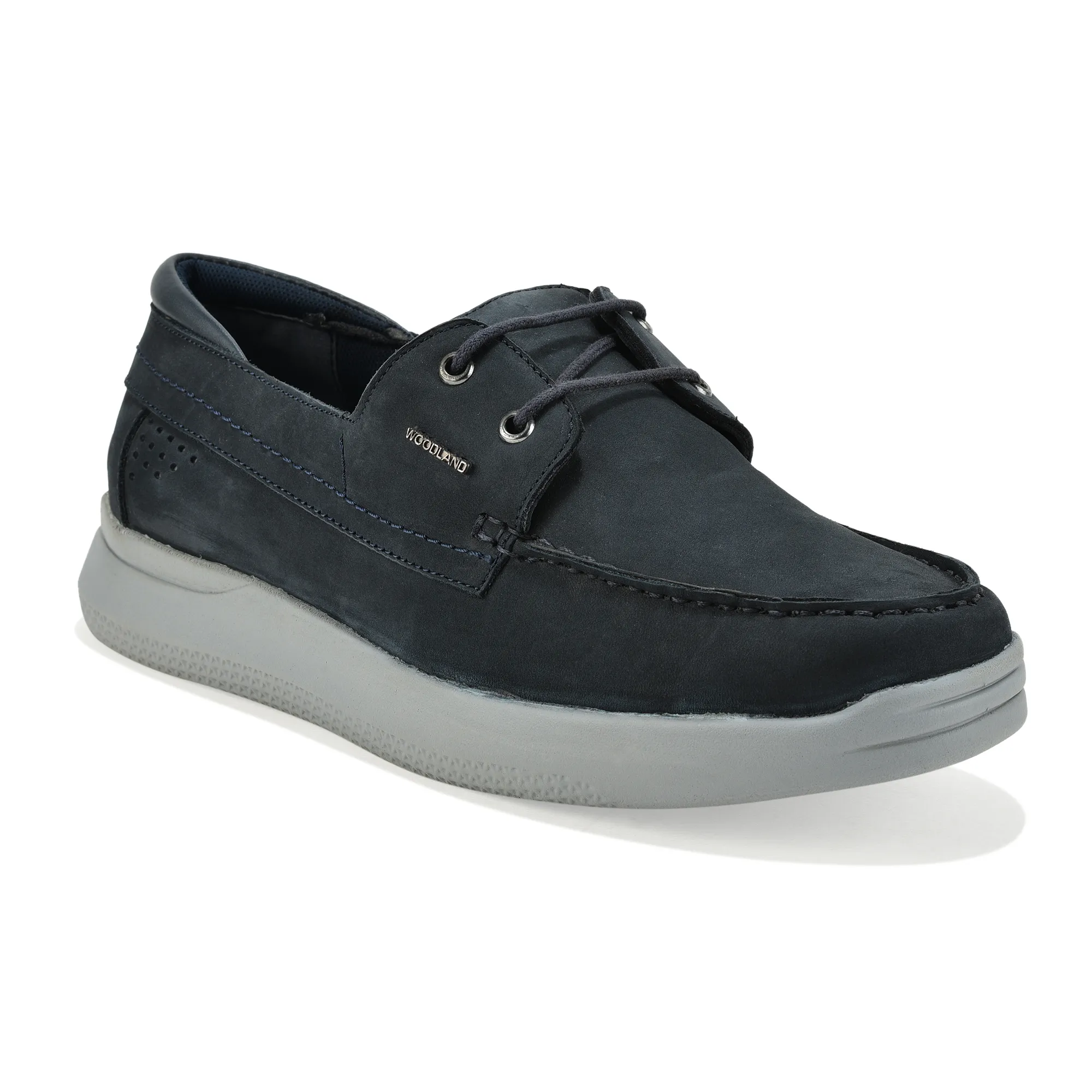Woodland Navy Nubuk Pathline Casual Lace Shoes - Thumbnail 3