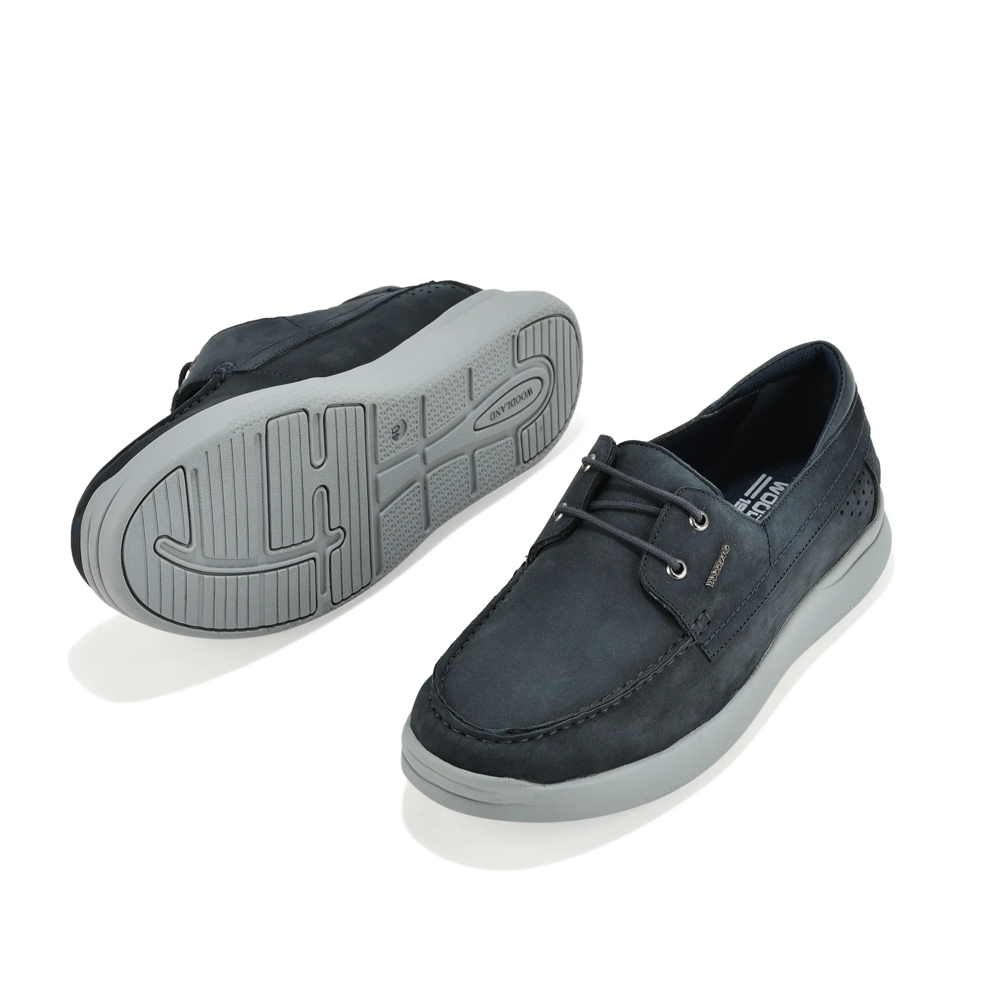 Woodland Navy Nubuk Pathline Casual Lace Shoes - Thumbnail 6