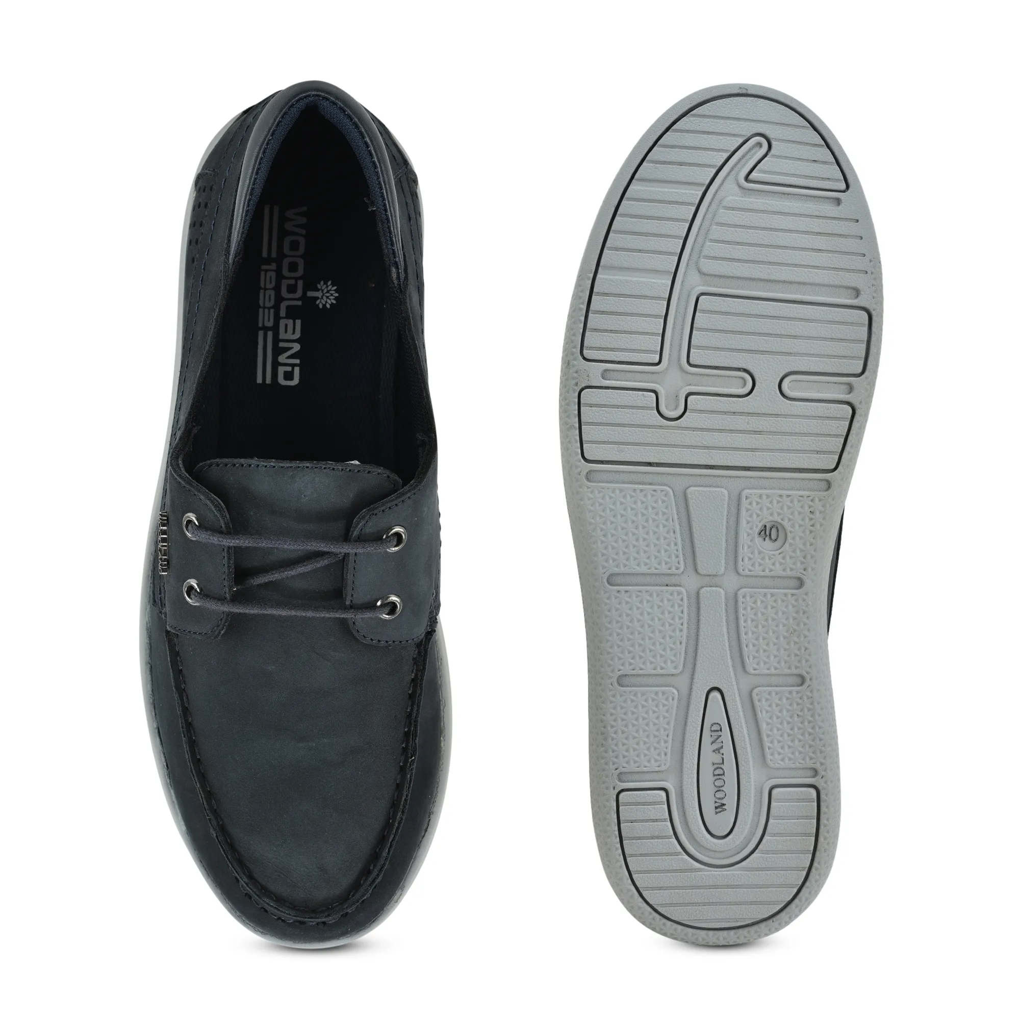 Woodland Navy Nubuk Pathline Casual Lace Shoes - Thumbnail 9
