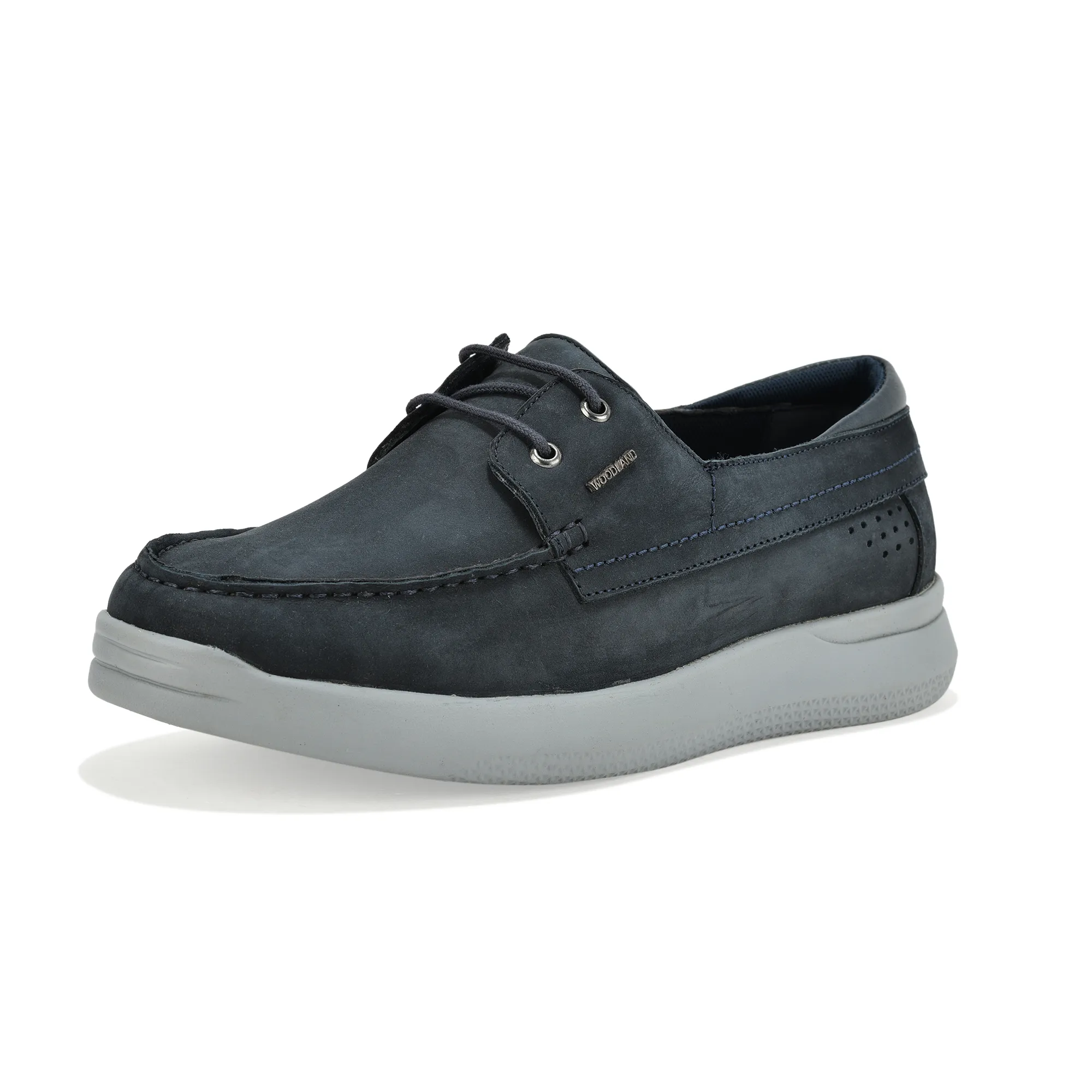 Woodland Navy Nubuk Pathline Casual Lace Shoes - Thumbnail 11