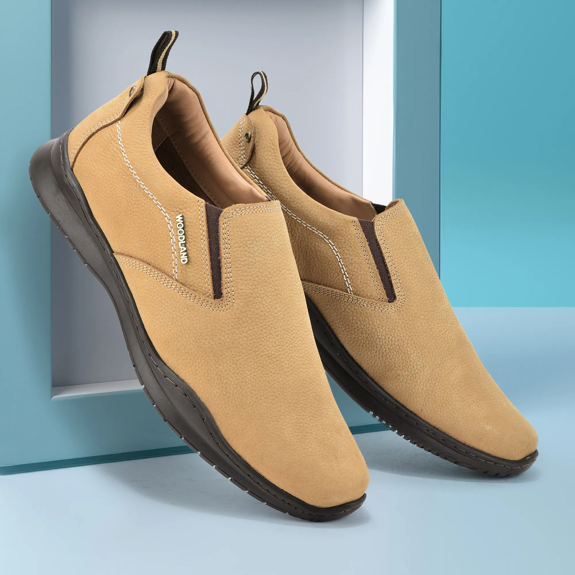 Woodland Casual Camel Men Slip-On Shoes - Thumbnail 9