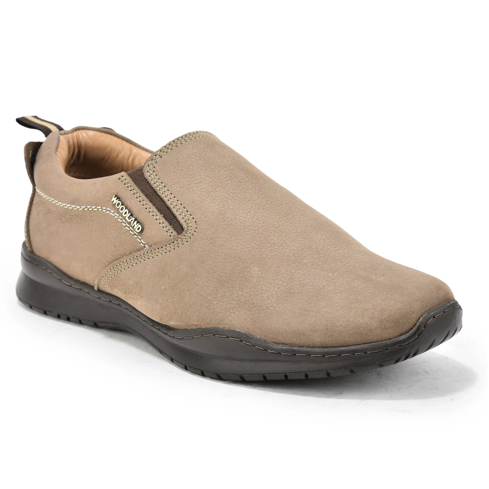 Woodland Casual Dark Khaki Men Slip-On Shoes - Thumbnail 3
