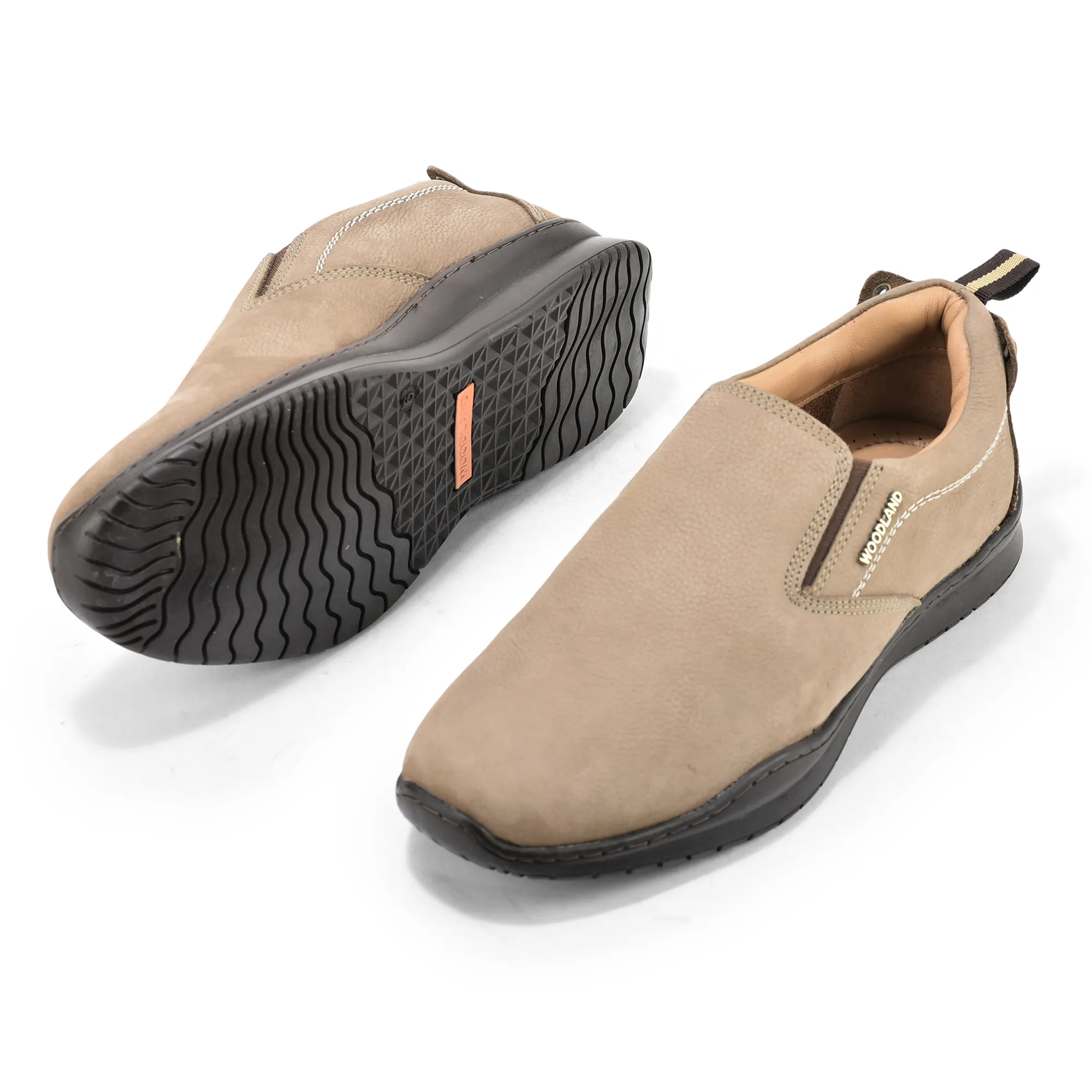 Woodland Casual Dark Khaki Men Slip-On Shoes - Thumbnail 5