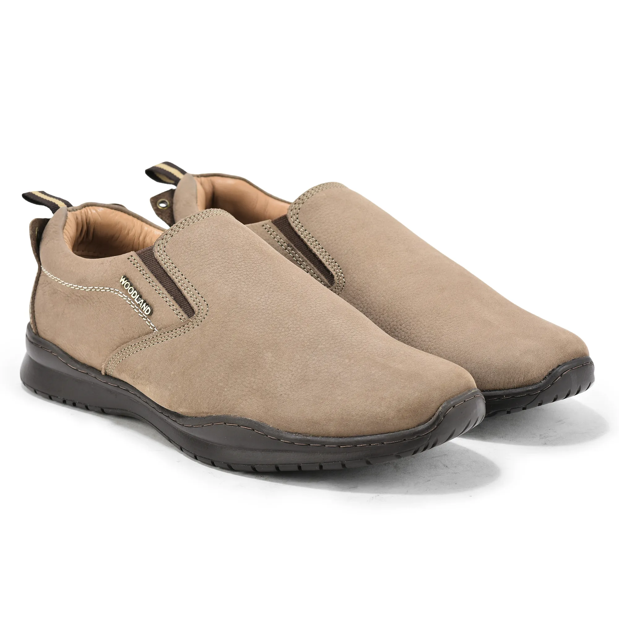 Woodland Casual Dark Khaki Men Slip-On Shoes - Thumbnail 7