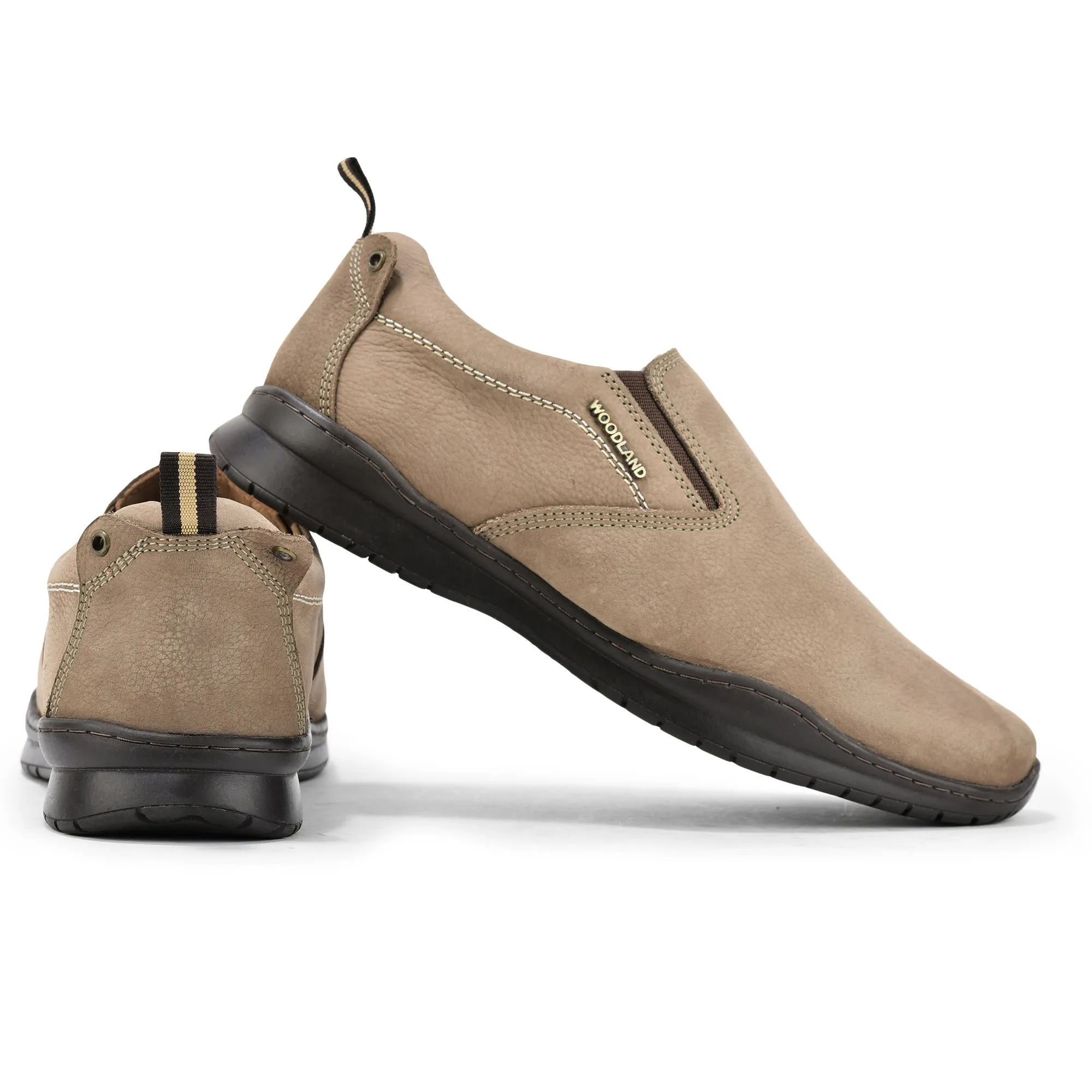 Woodland Casual Dark Khaki Men Slip-On Shoes - Thumbnail 10