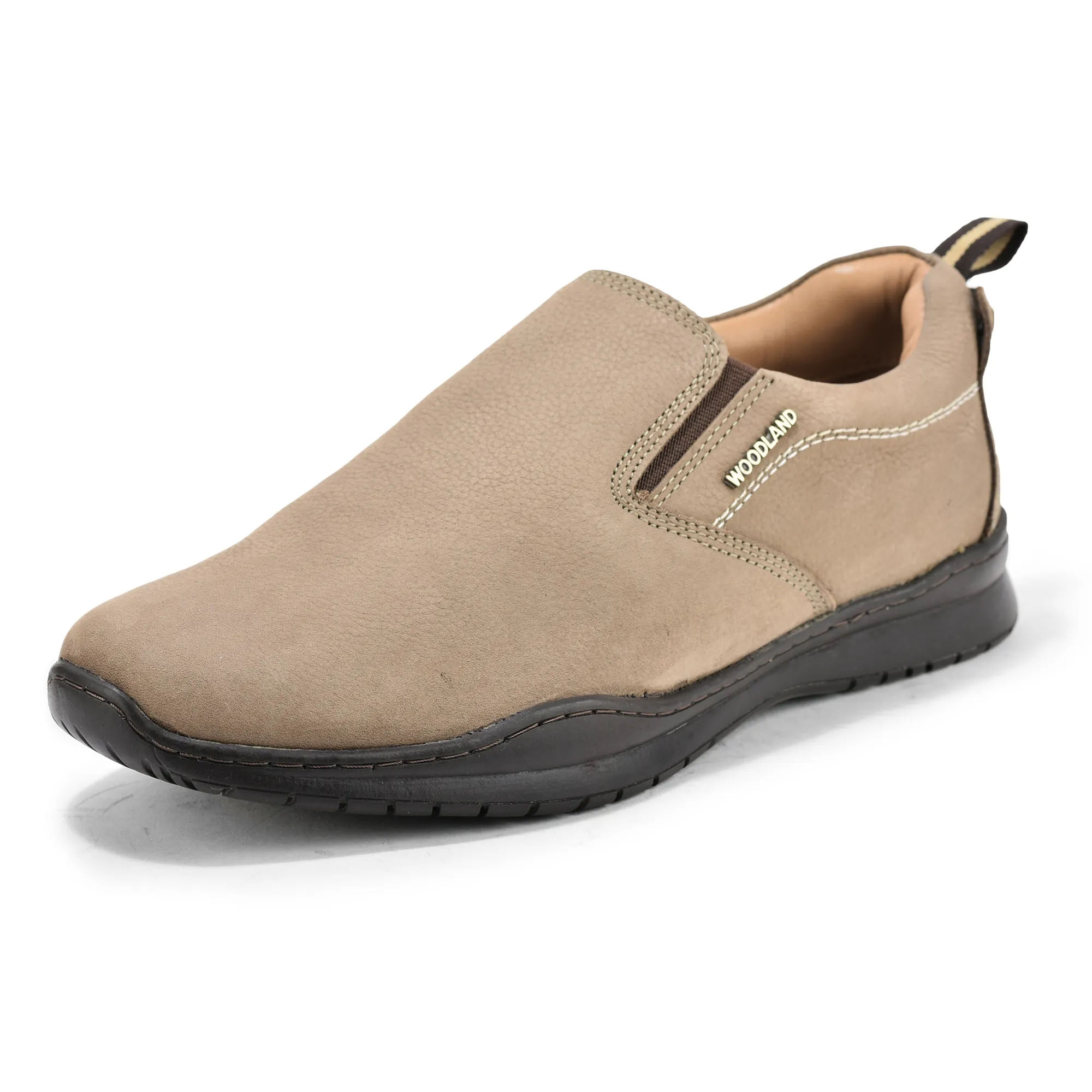 Woodland Casual Dark Khaki Men Slip-On Shoes - Thumbnail 11