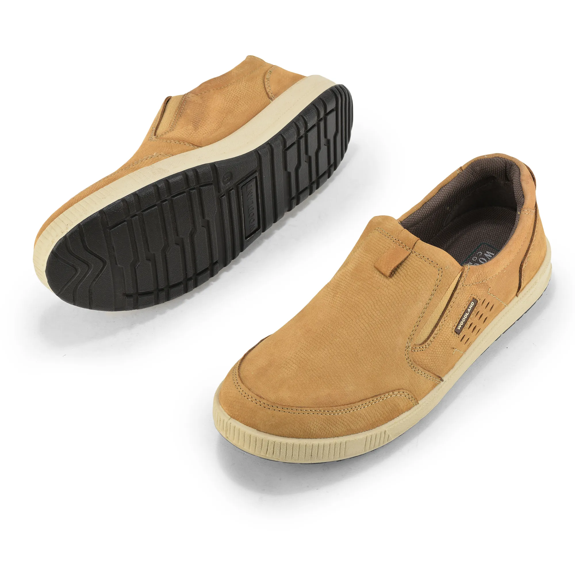 Camel Nubuk Print Casual Slip On Shoes - Thumbnail 6