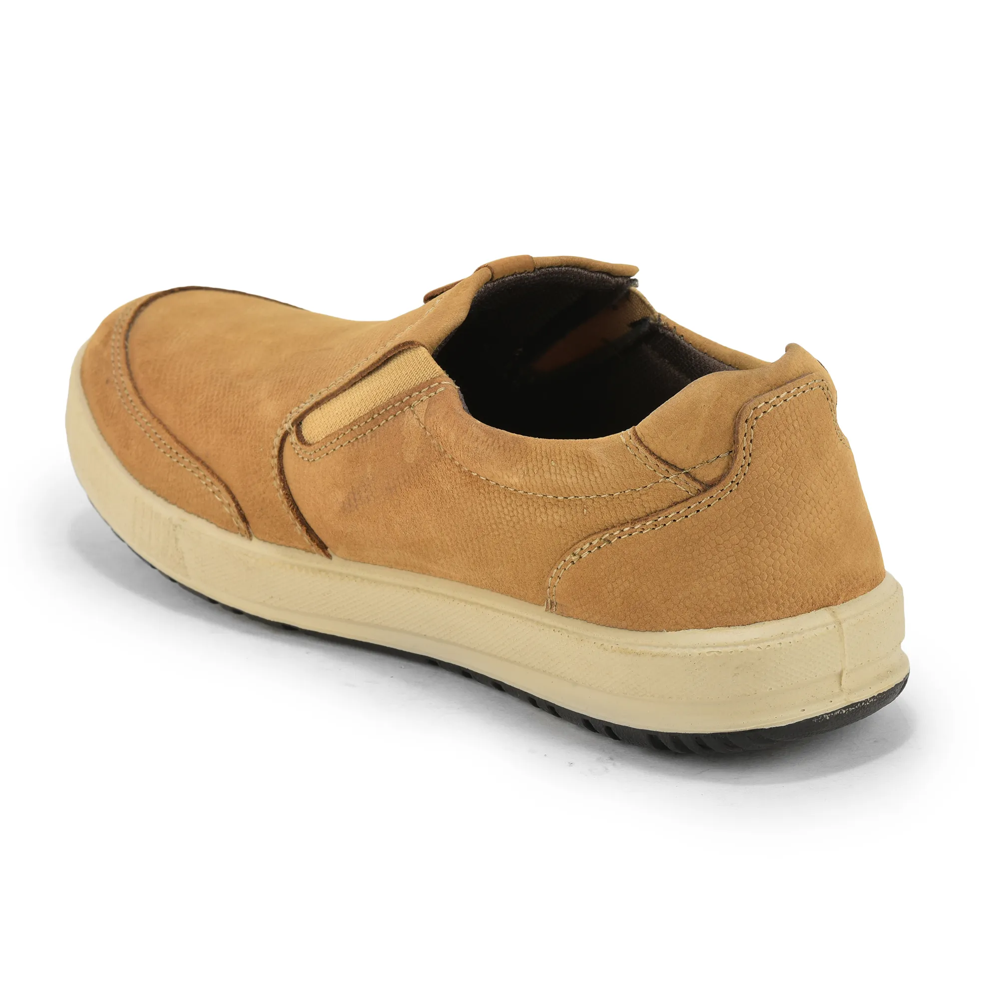 Camel Nubuk Print Casual Slip On Shoes - Thumbnail 7
