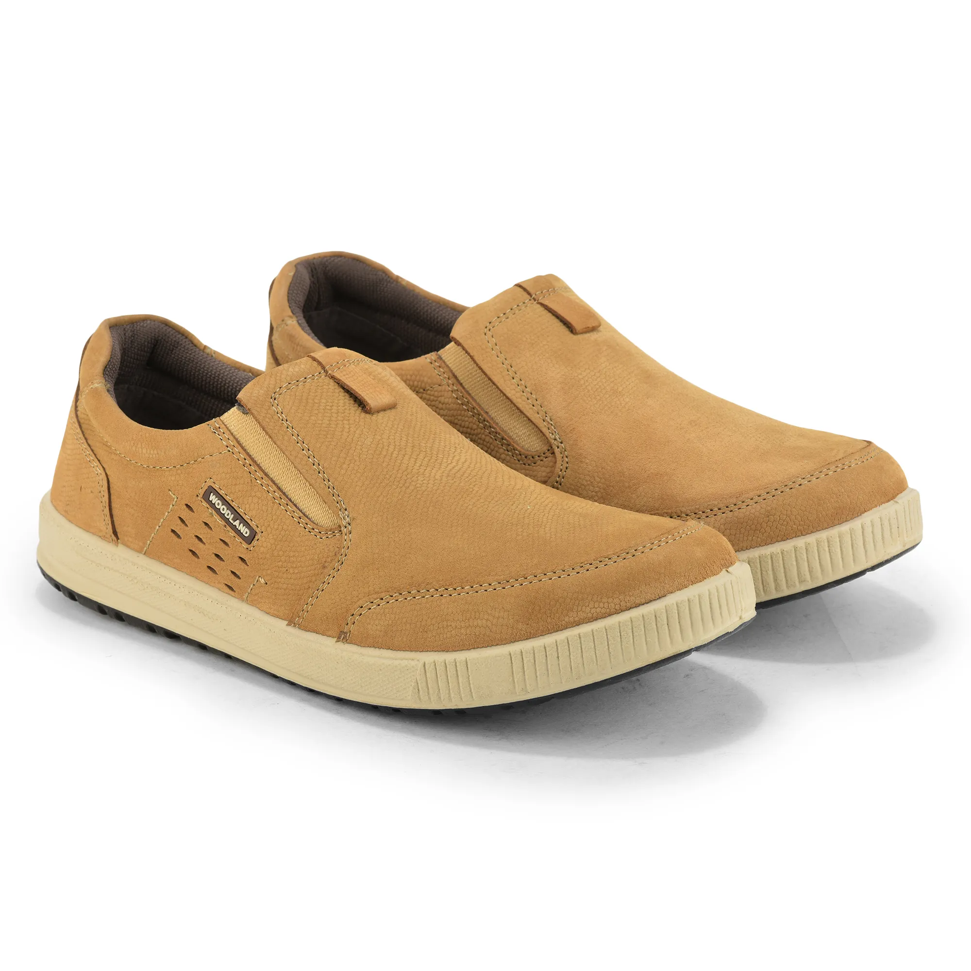 Camel Nubuk Print Casual Slip On Shoes - Thumbnail 8