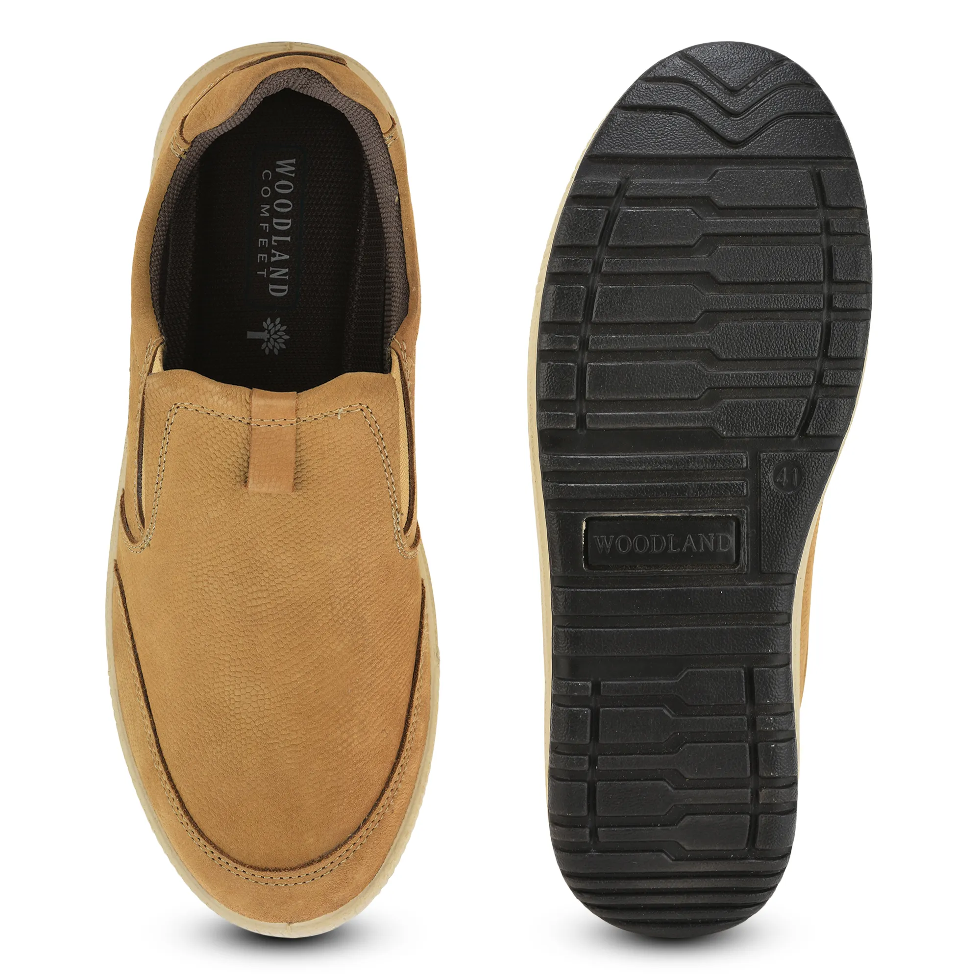 Camel Nubuk Print Casual Slip On Shoes - Thumbnail 9