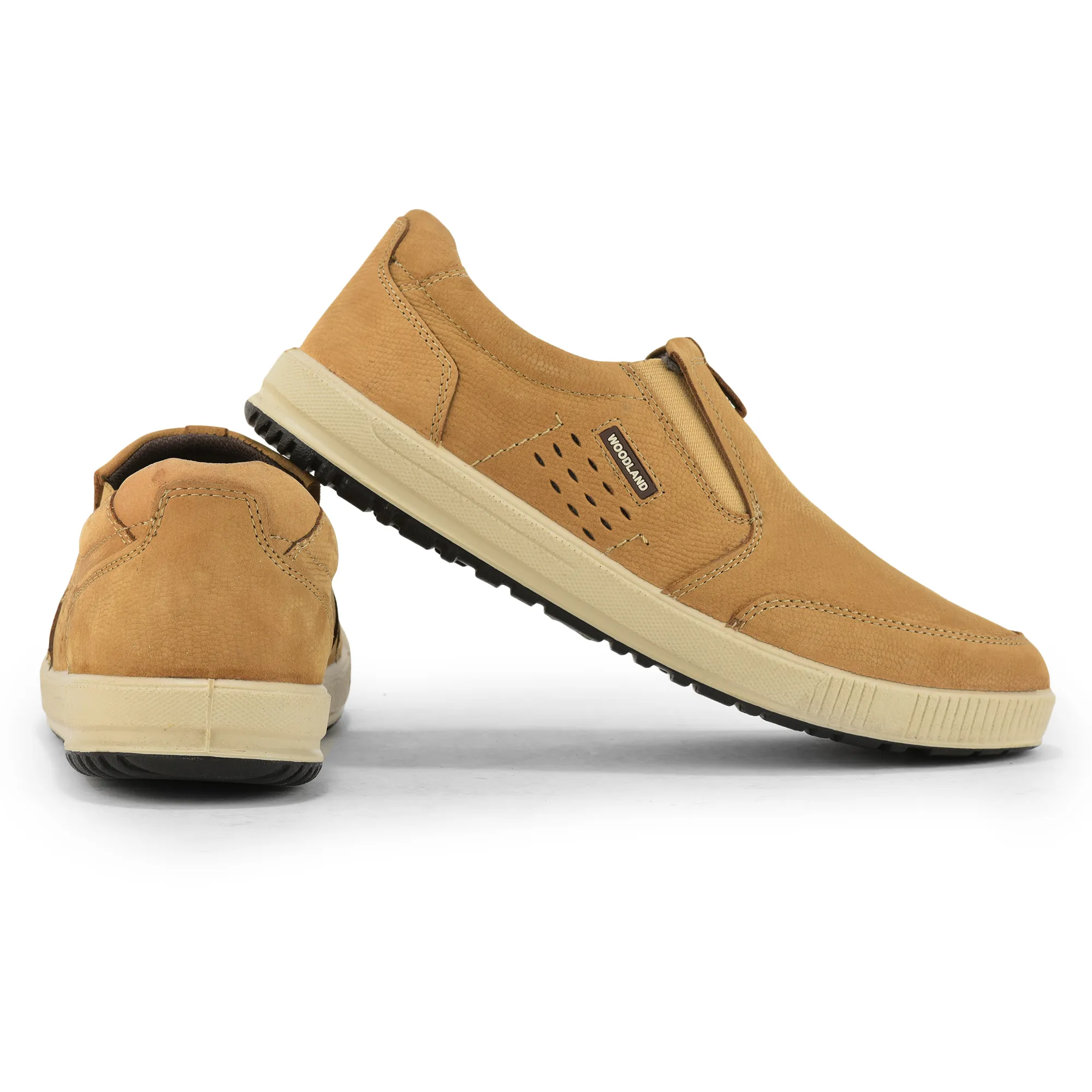 Camel Nubuk Print Casual Slip On Shoes - Thumbnail 10