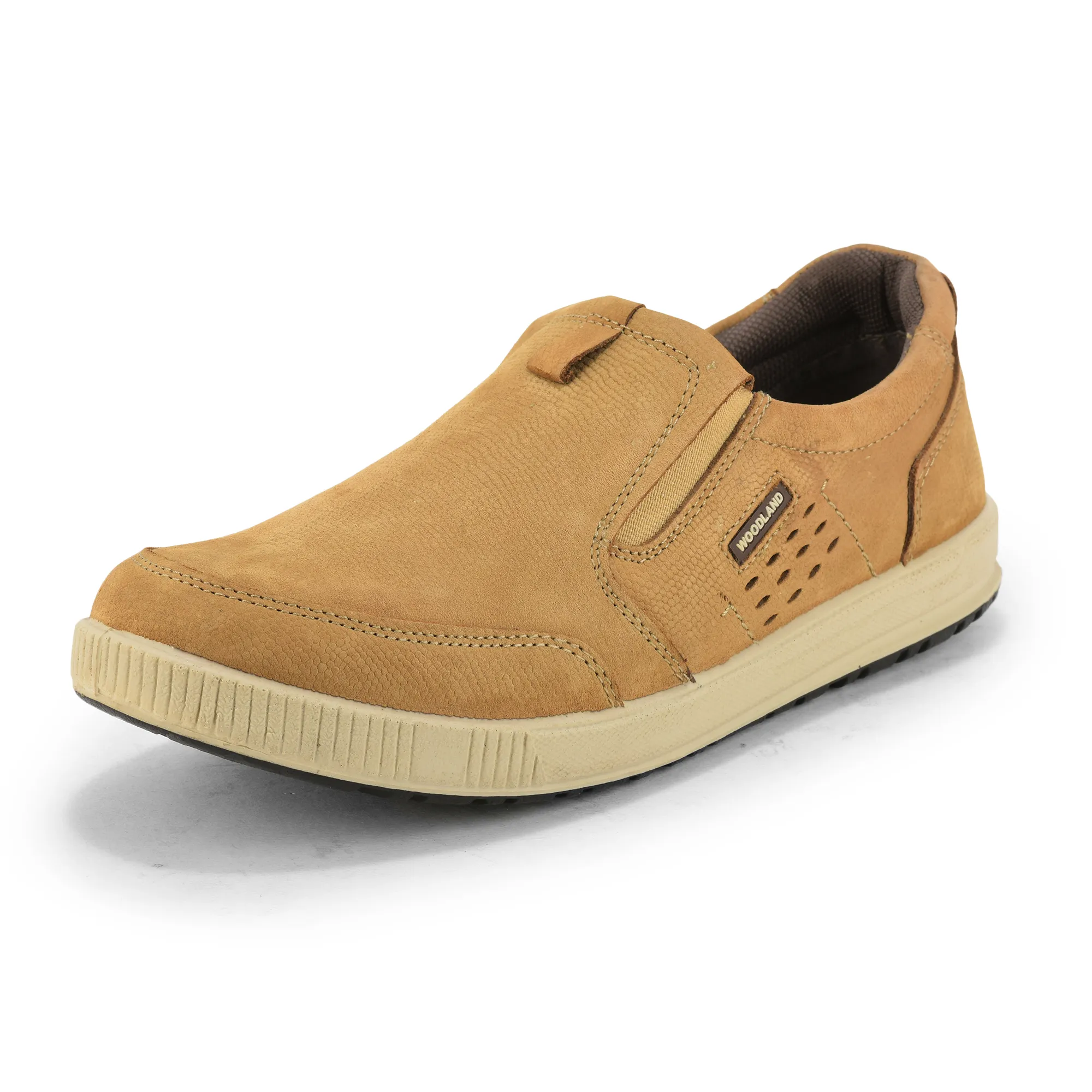 Camel Nubuk Print Casual Slip On Shoes - Thumbnail 11
