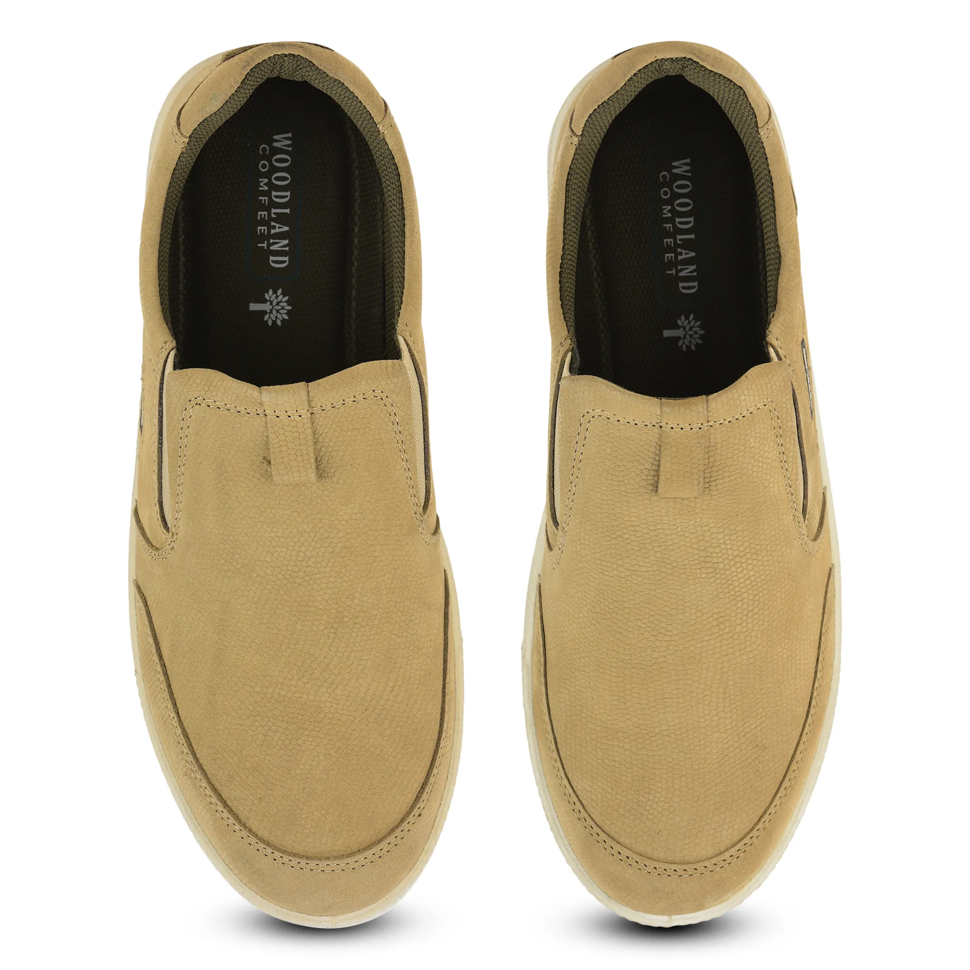 Khaki Nubuk Print Casual Slip On Shoes - Thumbnail 5