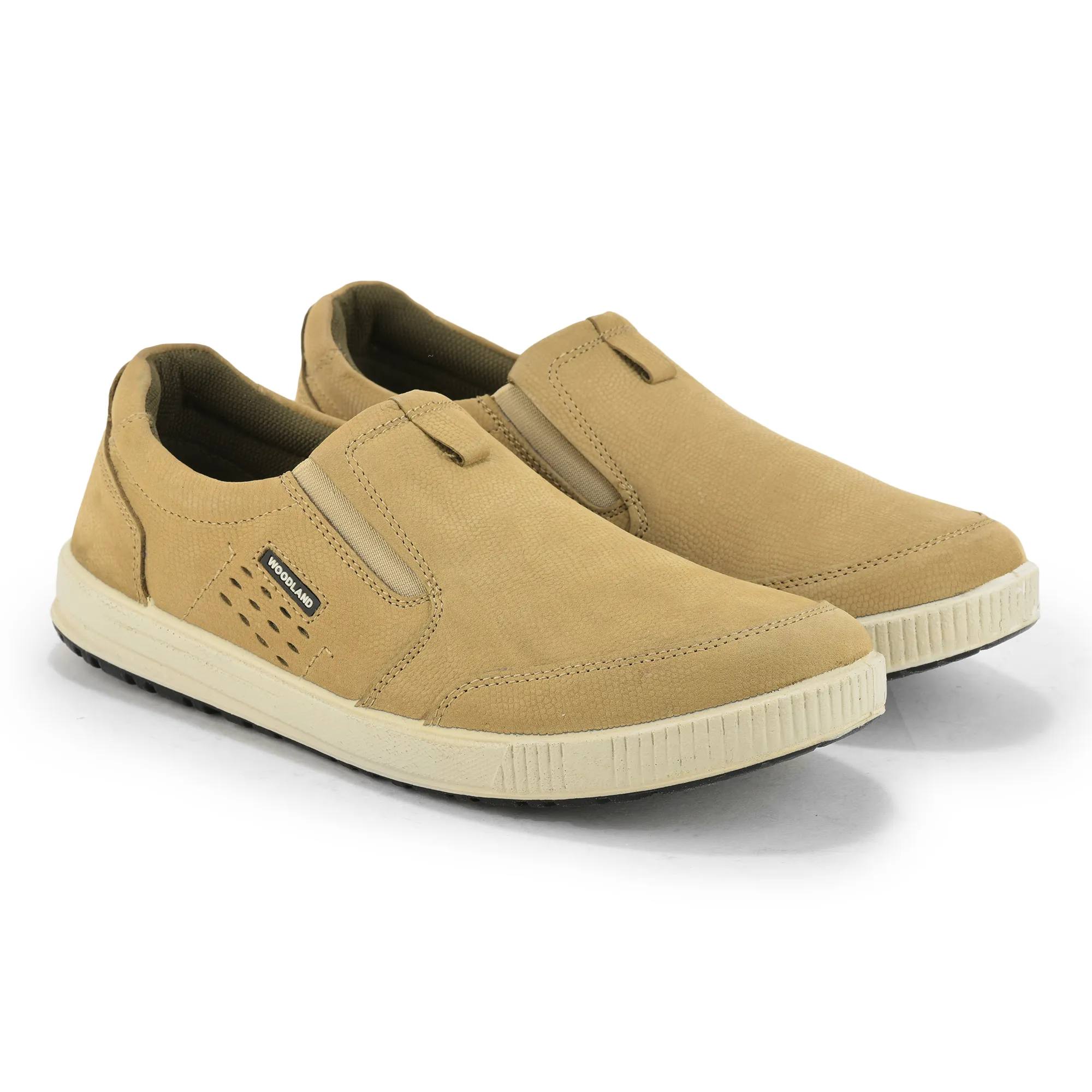 Khaki Nubuk Print Casual Slip On Shoes - Thumbnail 8