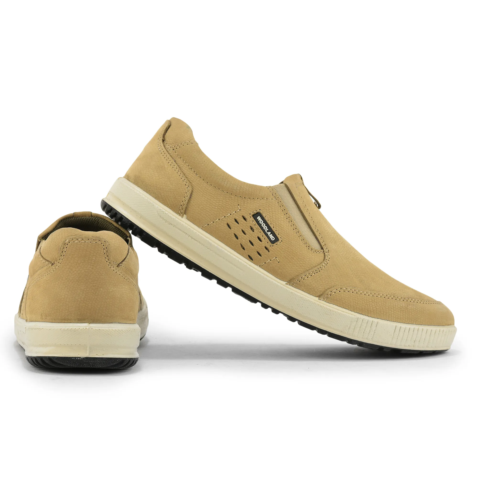 Khaki Nubuk Print Casual Slip On Shoes - Thumbnail 10