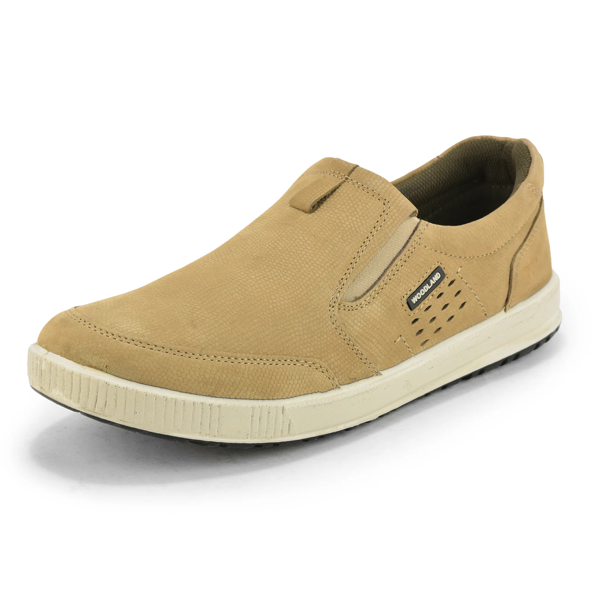 Khaki Nubuk Print Casual Slip On Shoes - Thumbnail 11