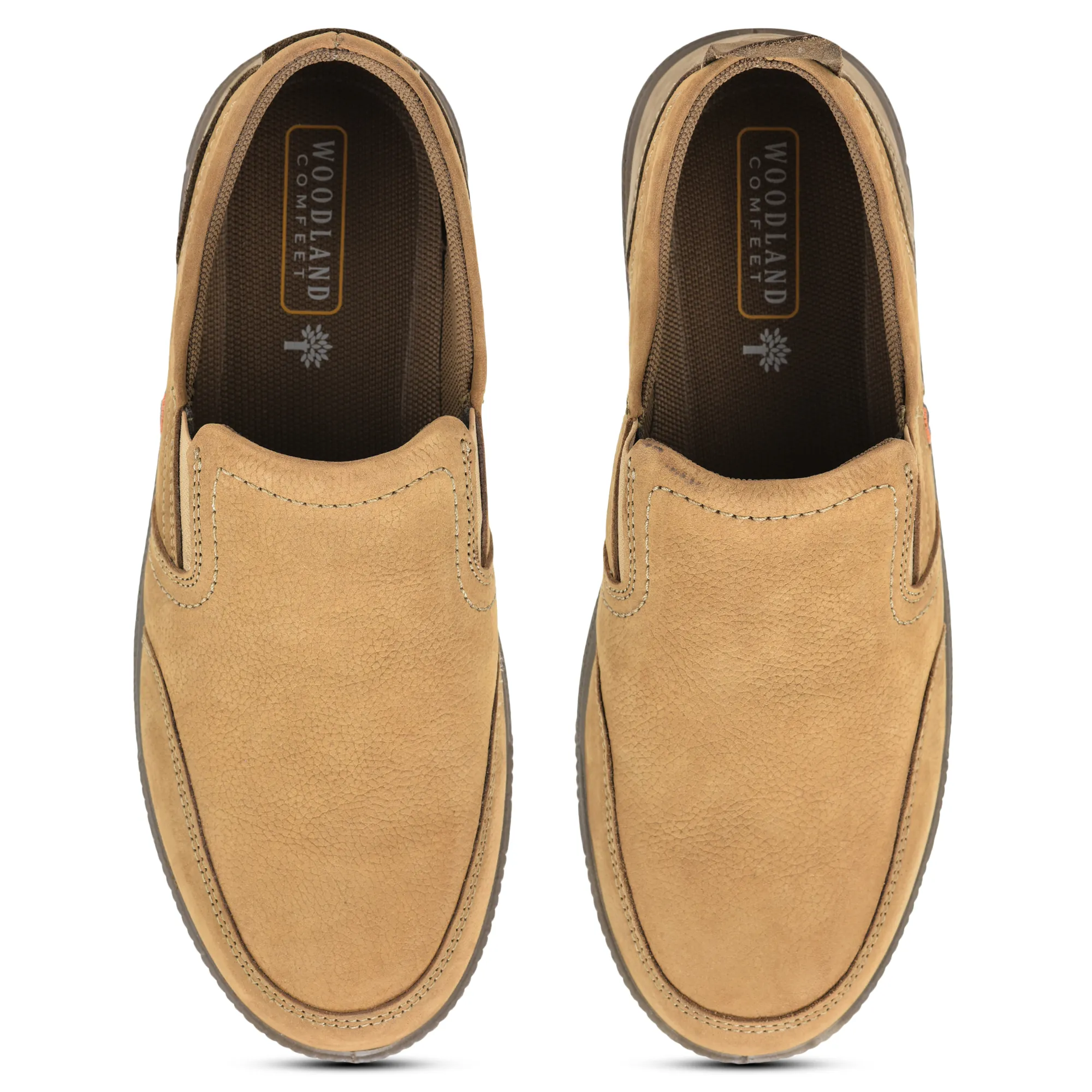 Woodland Camel Nubuk Men Casual Slip-On Shoes - Thumbnail 4