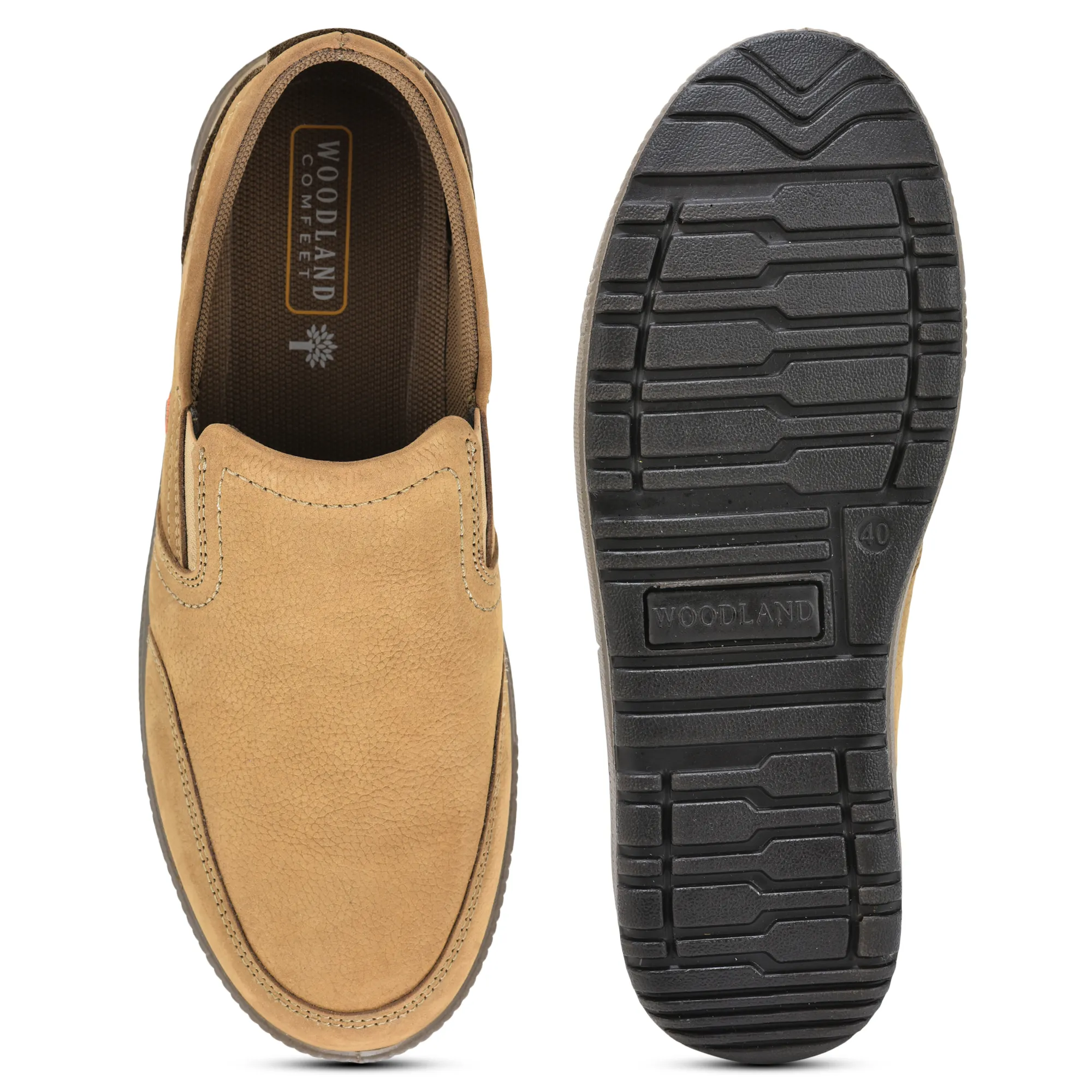Woodland Camel Nubuk Men Casual Slip-On Shoes - Thumbnail 8
