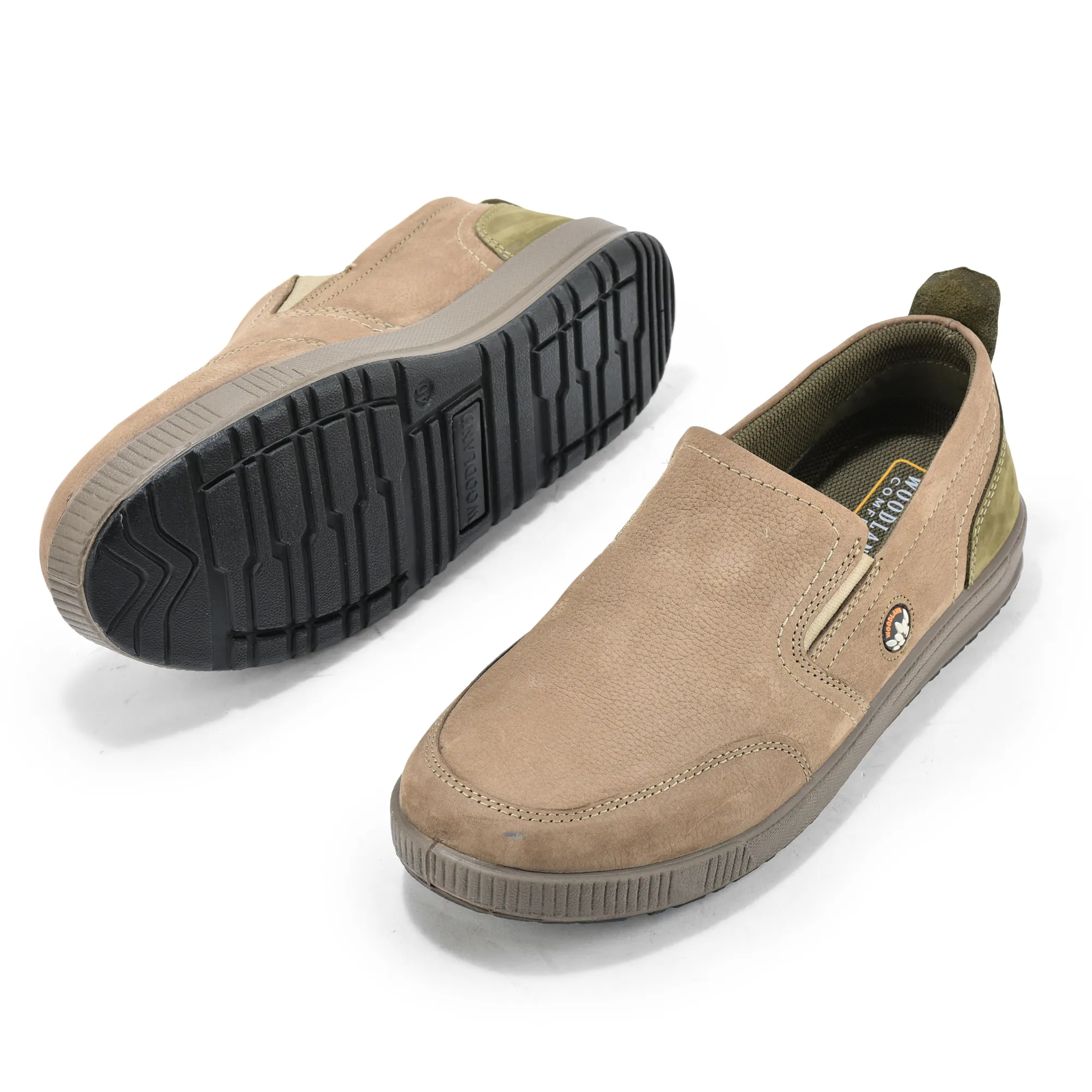 Woodland Dark Khaki Nubuk Men Casual Slip-On Shoes - Thumbnail 5