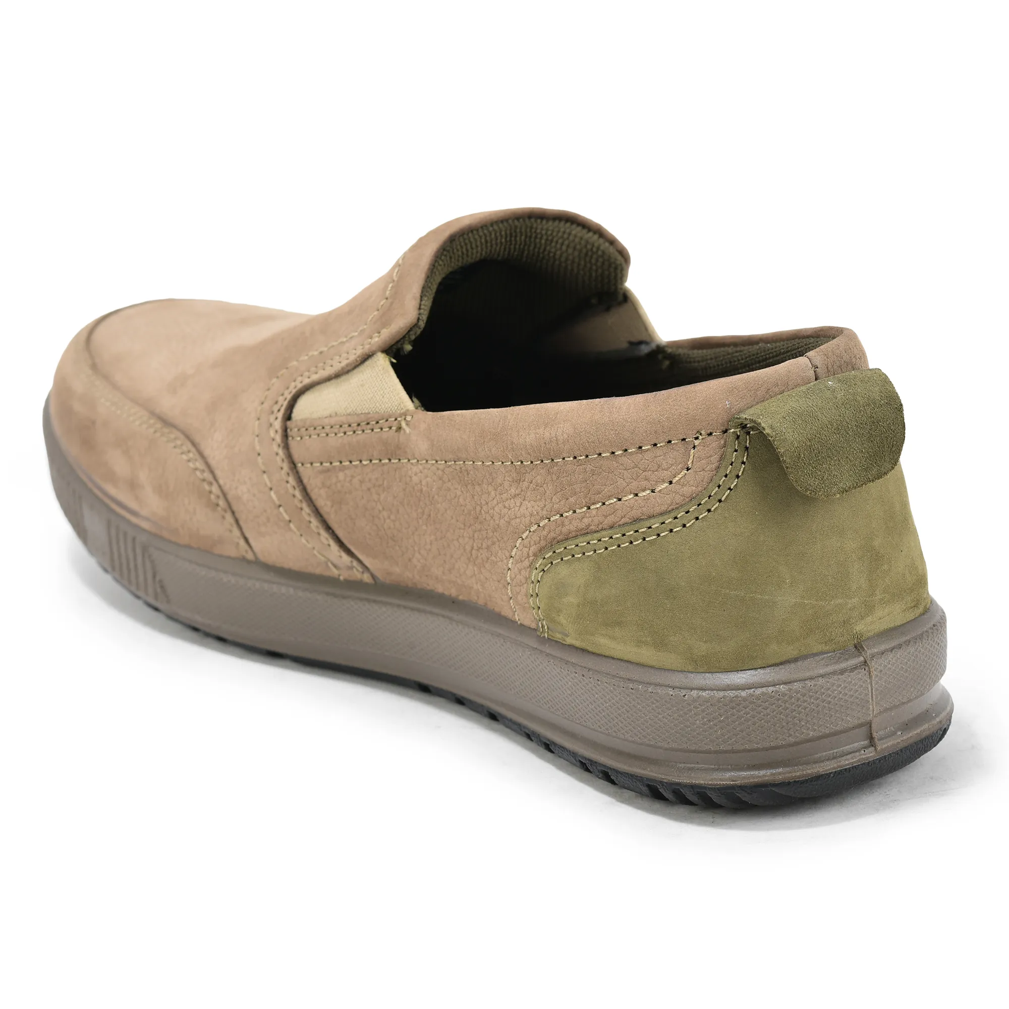Woodland Dark Khaki Nubuk Men Casual Slip-On Shoes - Thumbnail 6