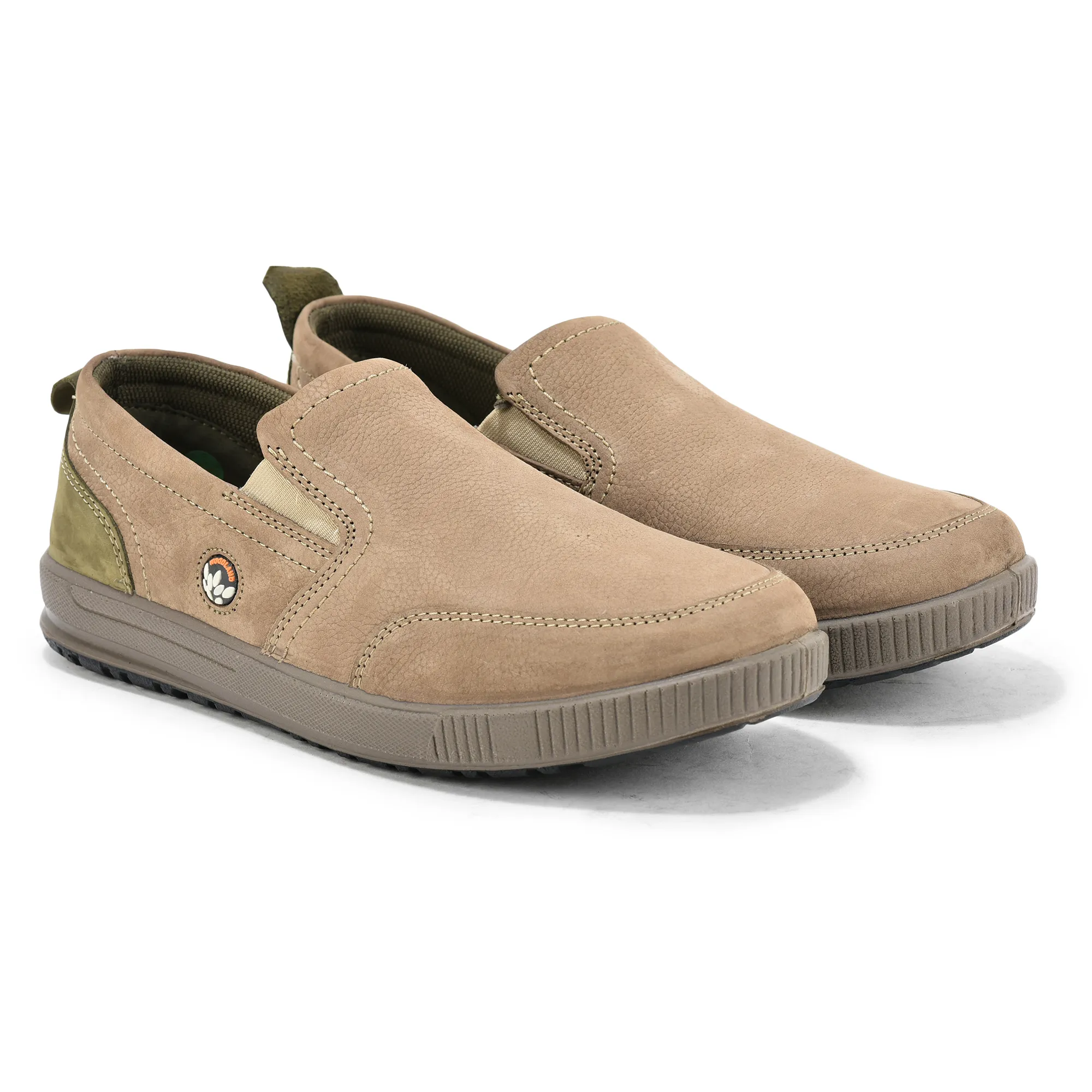 Woodland Dark Khaki Nubuk Men Casual Slip-On Shoes - Thumbnail 7