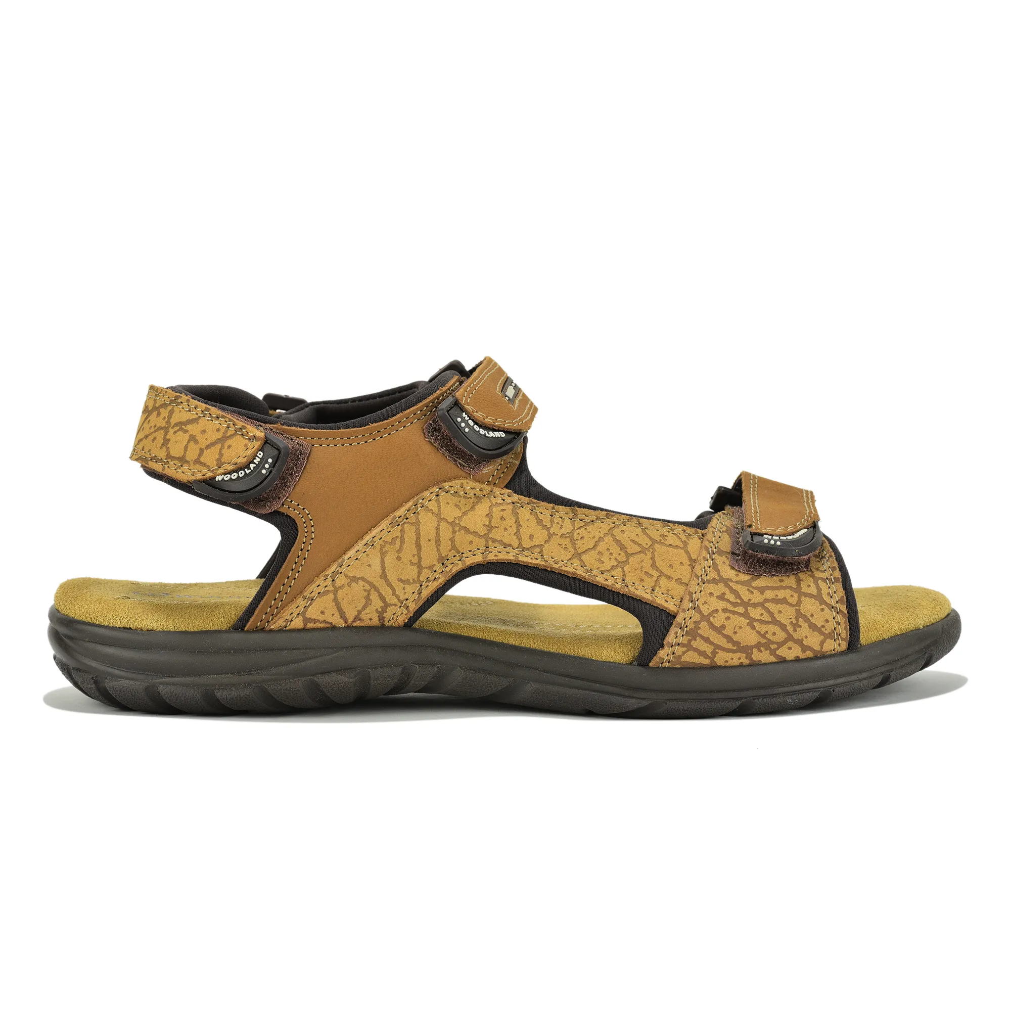 Camel TerraTrace Nubuk Print Men Sandal - Thumbnail 2