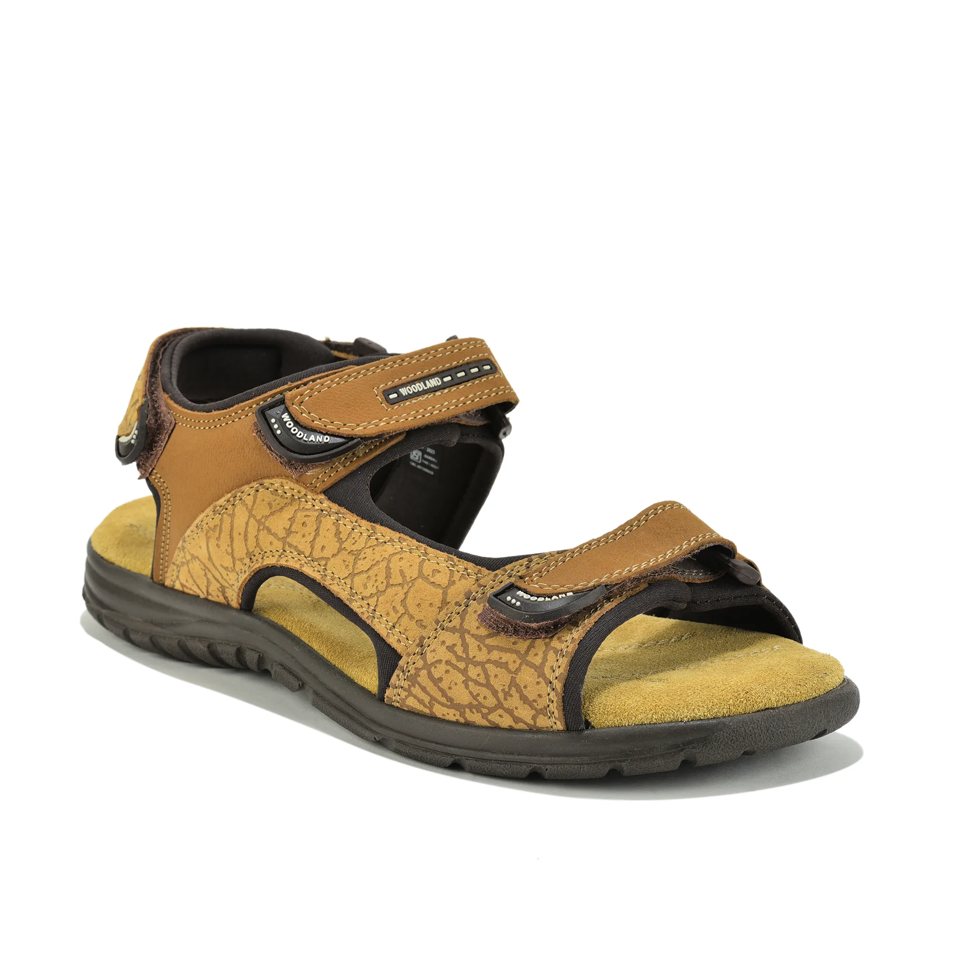 Camel TerraTrace Nubuk Print Men Sandal - Thumbnail 3