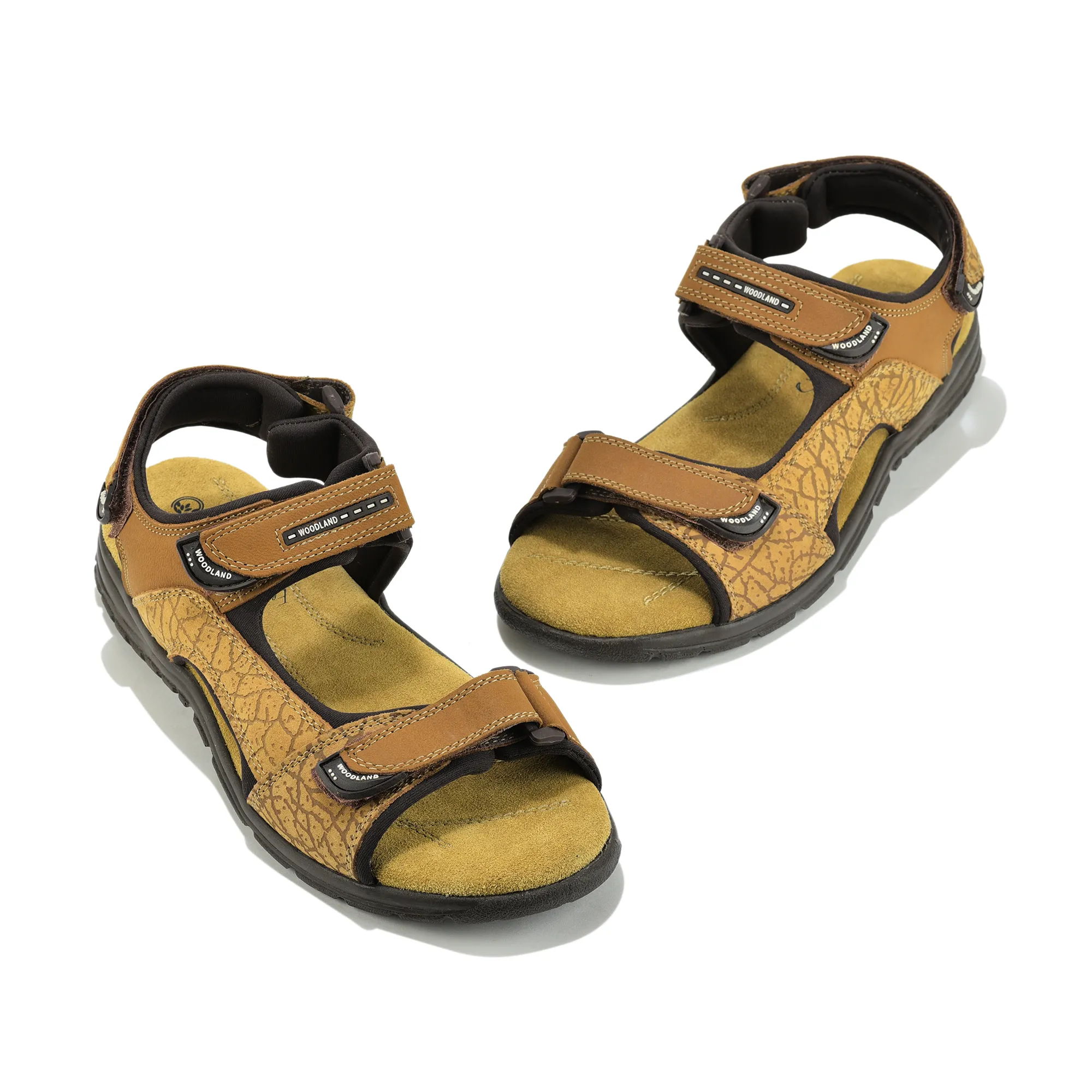 Camel TerraTrace Nubuk Print Men Sandal - Thumbnail 4