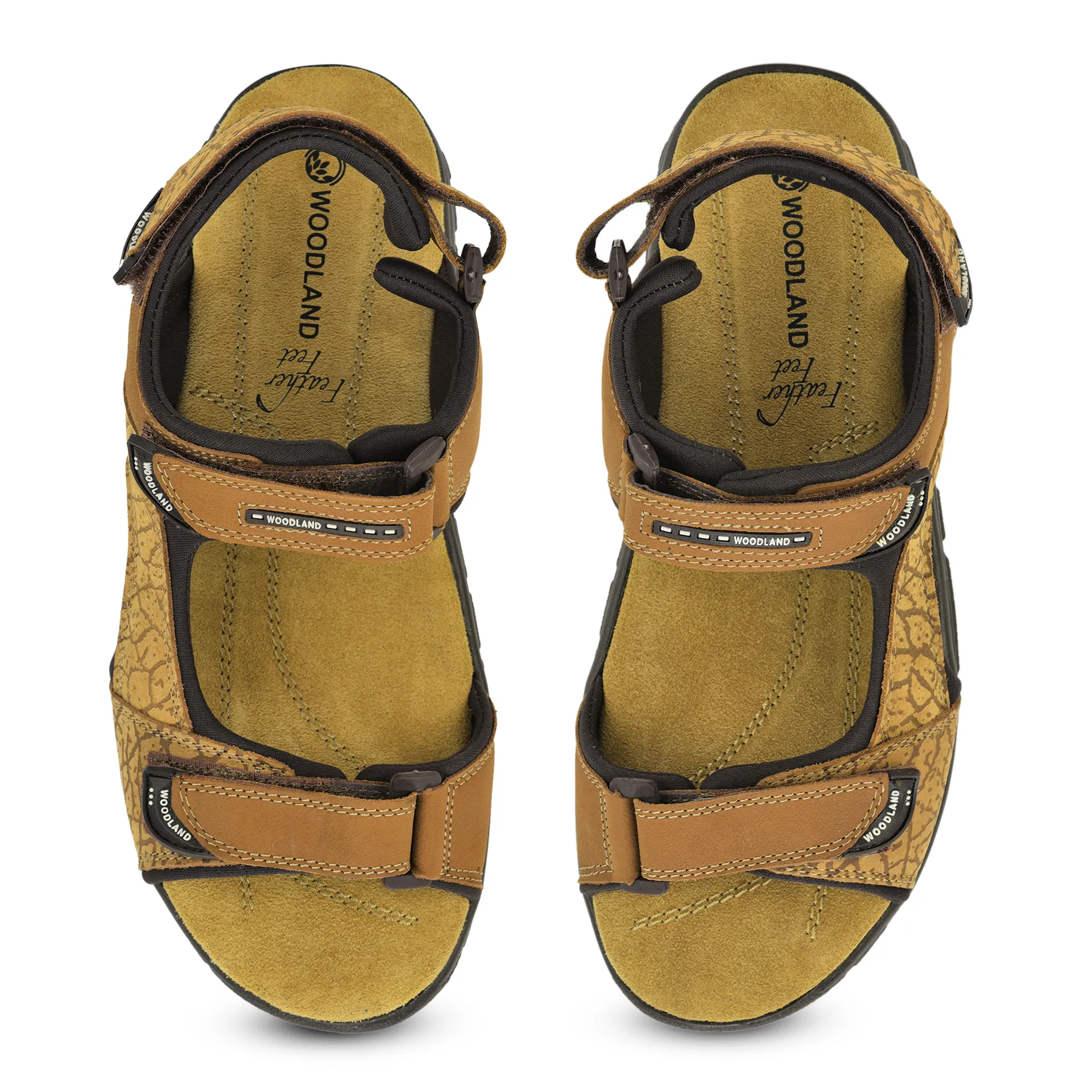 Camel TerraTrace Nubuk Print Men Sandal - Thumbnail 5